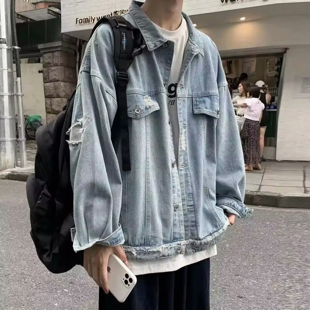 Jean Retro Blue Oversized Harajuku Denim Jacket Size US L / EU 52-54 / 3 - 2 Thumbnail