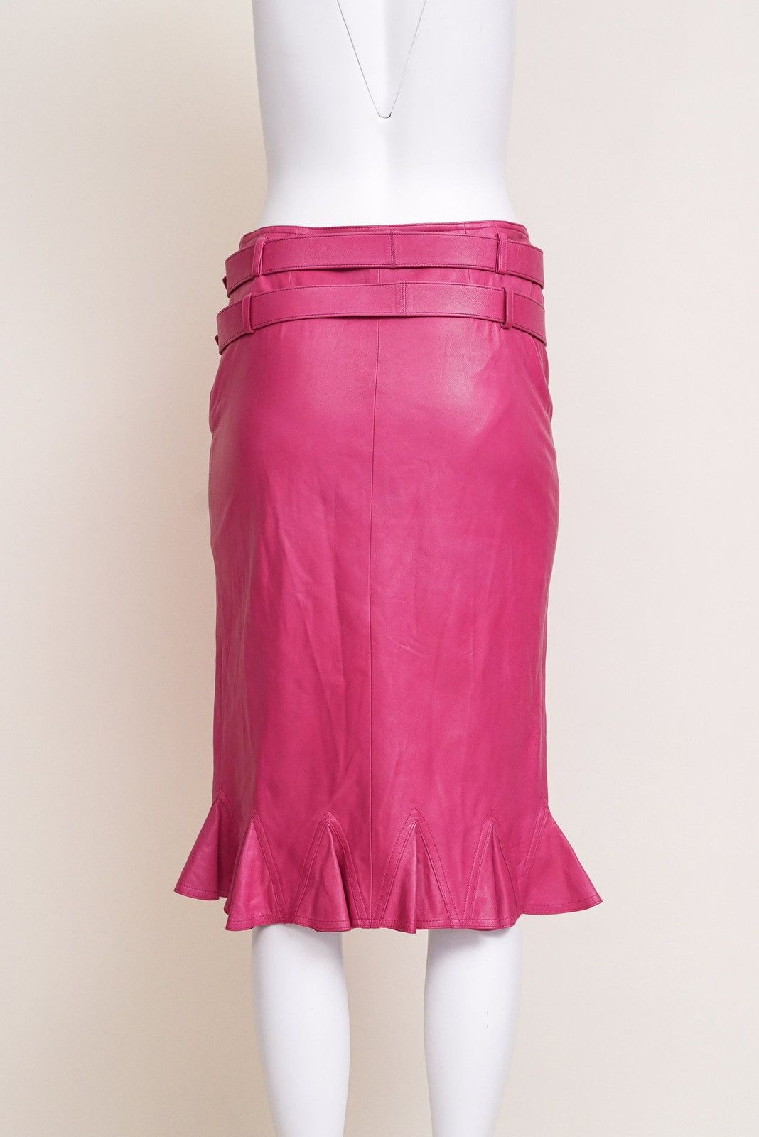Dior Christian Dior Early 2000s Pink Leather Skirt Size 28" / US 6 / IT 42 - 6 Thumbnail