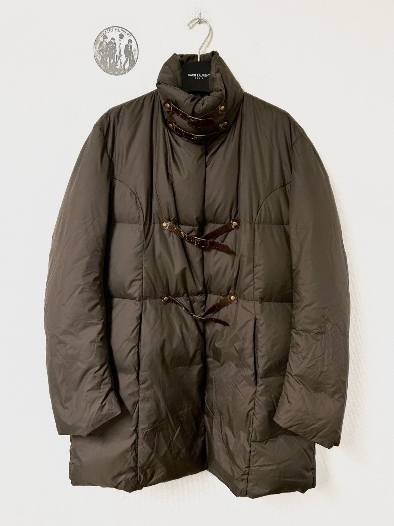 Jean Paul Gaultier FW2003 Leather Strap Goose Down Coat Size US S / EU 44-46 / 1 - 1 Thumbnail