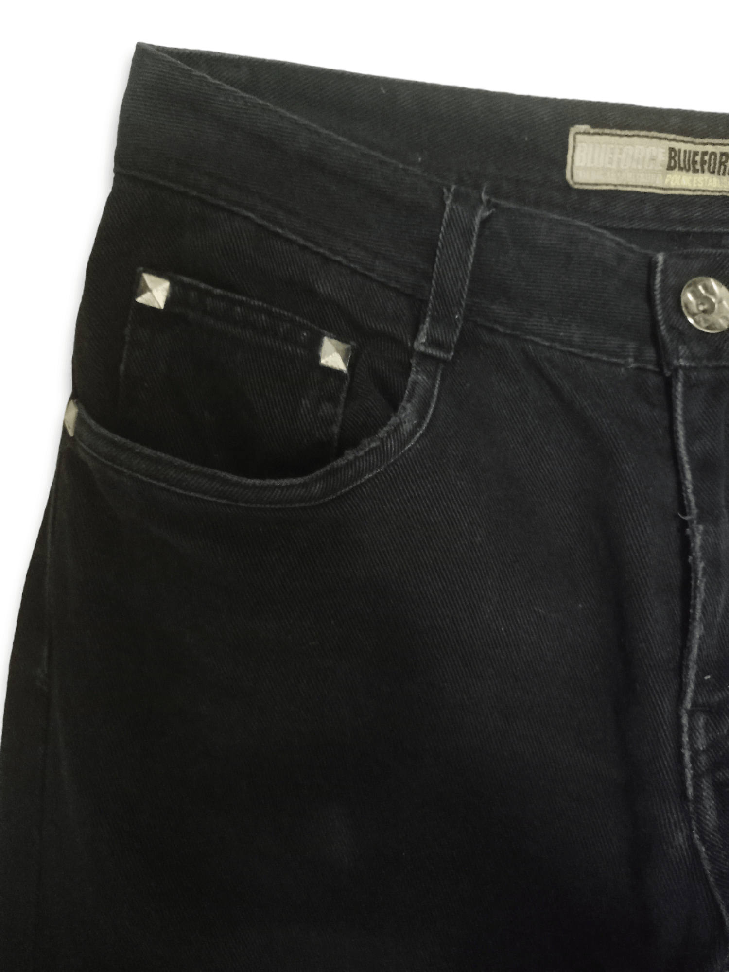 Japanese Brand Vintage Japanese Brand Studded Black Loose Jeans 28x29 Size US 28 / EU 44 - 4 Thumbnail