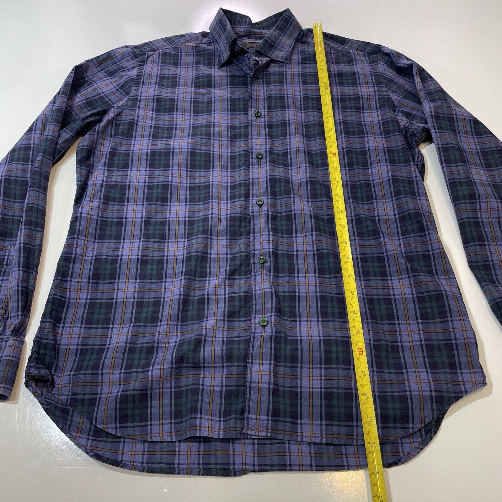Saks Fifth Avenue Saks Fifth Avenue Men's Casual Shirt Checks Purple Green Med Size US M / EU 48-50 / 2 - 4 Thumbnail