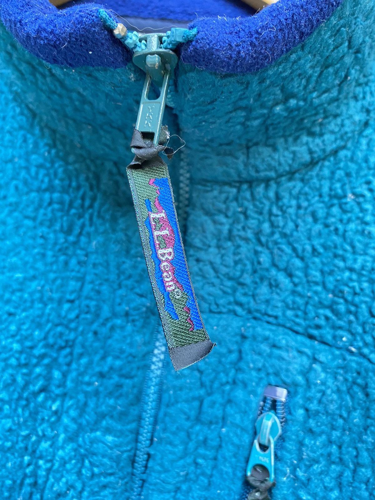 LL Bean fleece sherpa ocean blue jacket