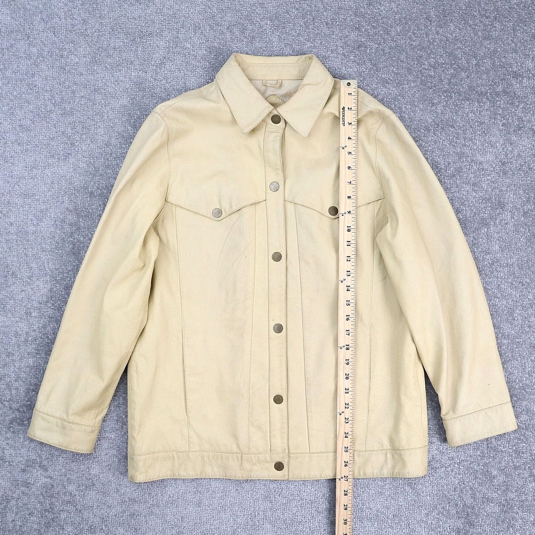 Lewis Leathers VINTAGE Terry Lewis Leather Western Jacket Mens Small Beige Long Sleeve Snap Collared USA Western Size US S / EU 44-46 / 1 - 3 Thumbnail