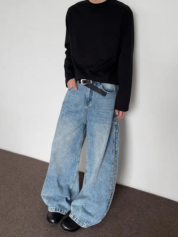 VIBE Wide Leg Baggy Jeans, Loose Flare Jeans Size US 32 / EU 48 - 6 Thumbnail