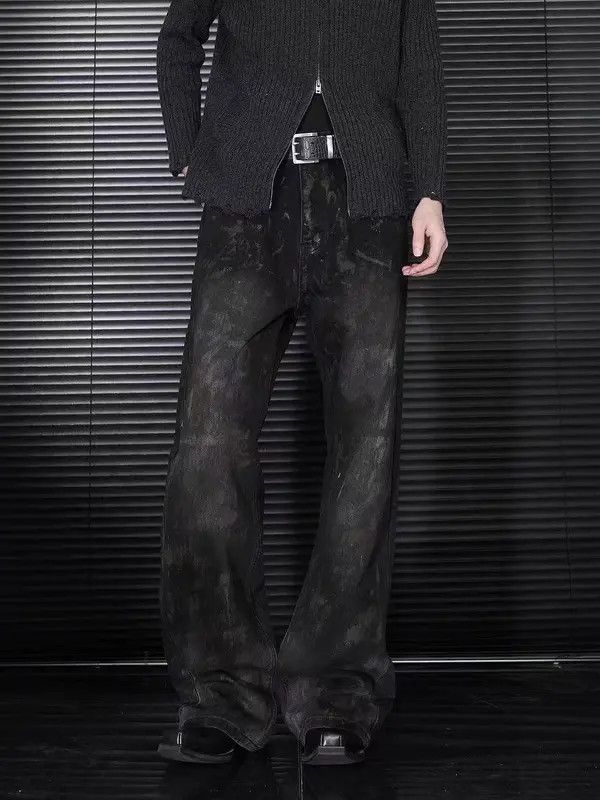 Japanese Brand VIBE Dirty washed distressed baggy jeans Size US 34 / EU 50 - 3 Thumbnail