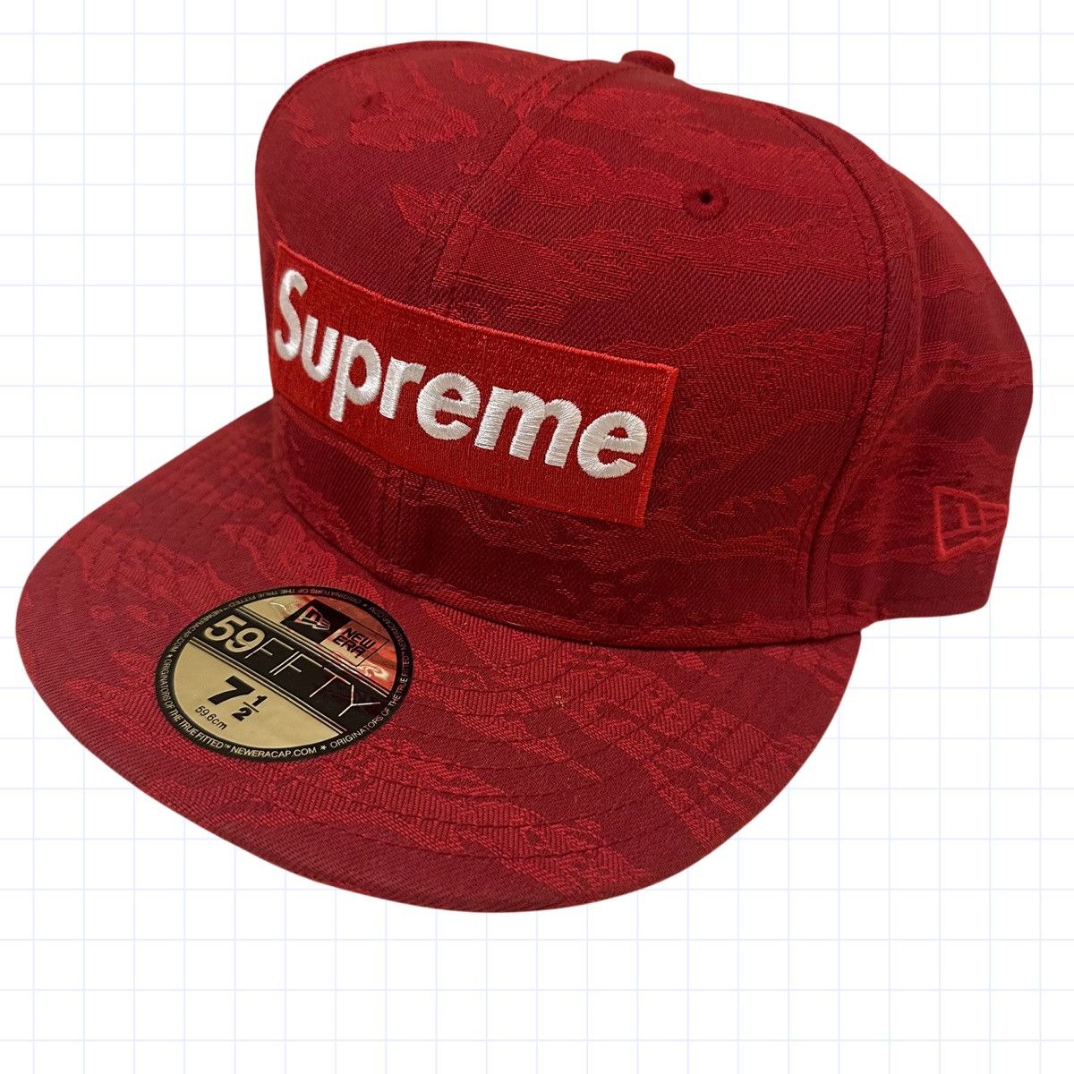 Supreme Supreme Red Tiger Stripe Camo 7 1/2 Fitted New Era Cap Hat Size ONE SIZE - 3 Thumbnail