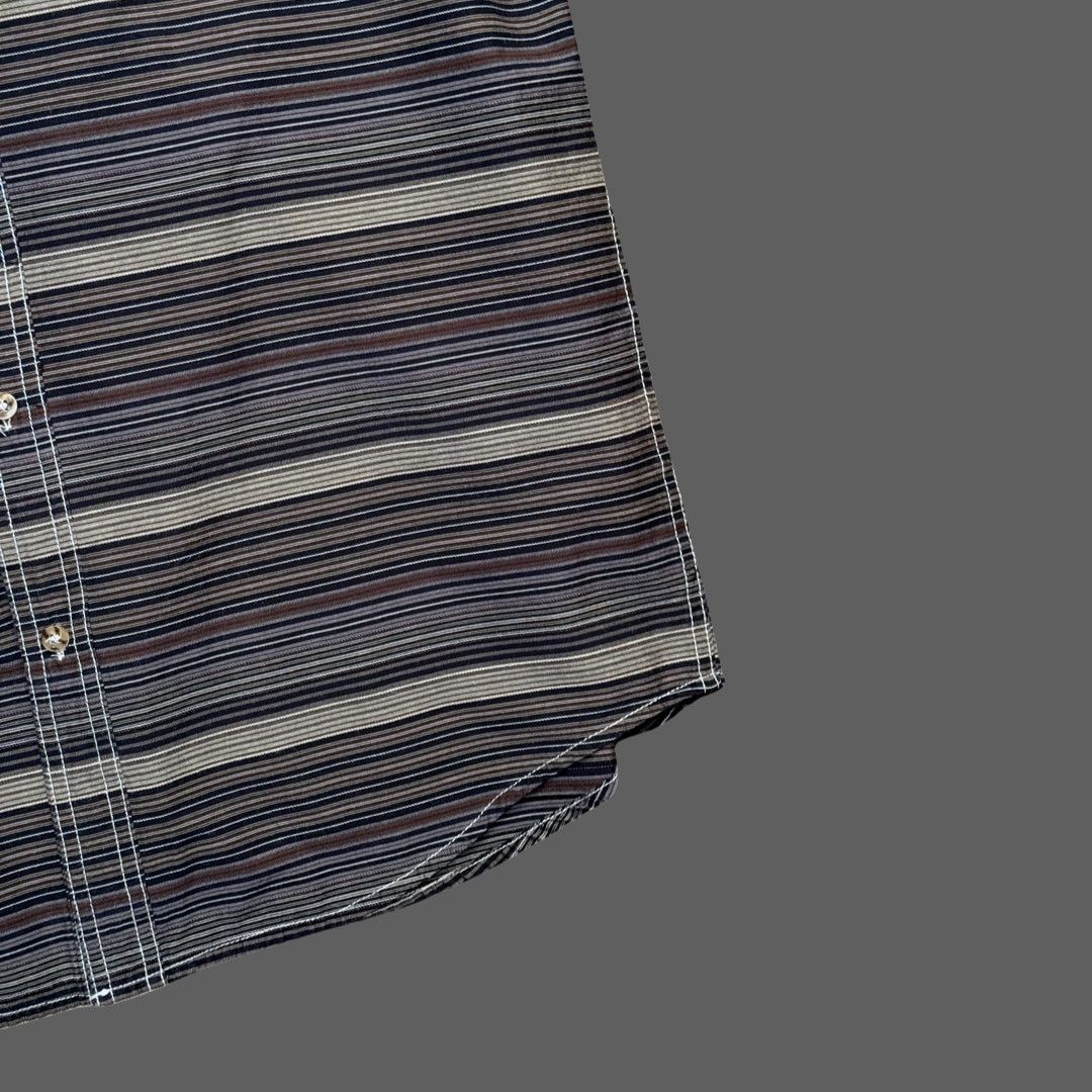 Rhythm Rhythm Striped Gray Short Sleeve Button Up Mens XL Size US XL / EU 56 / 4 - 2 Thumbnail