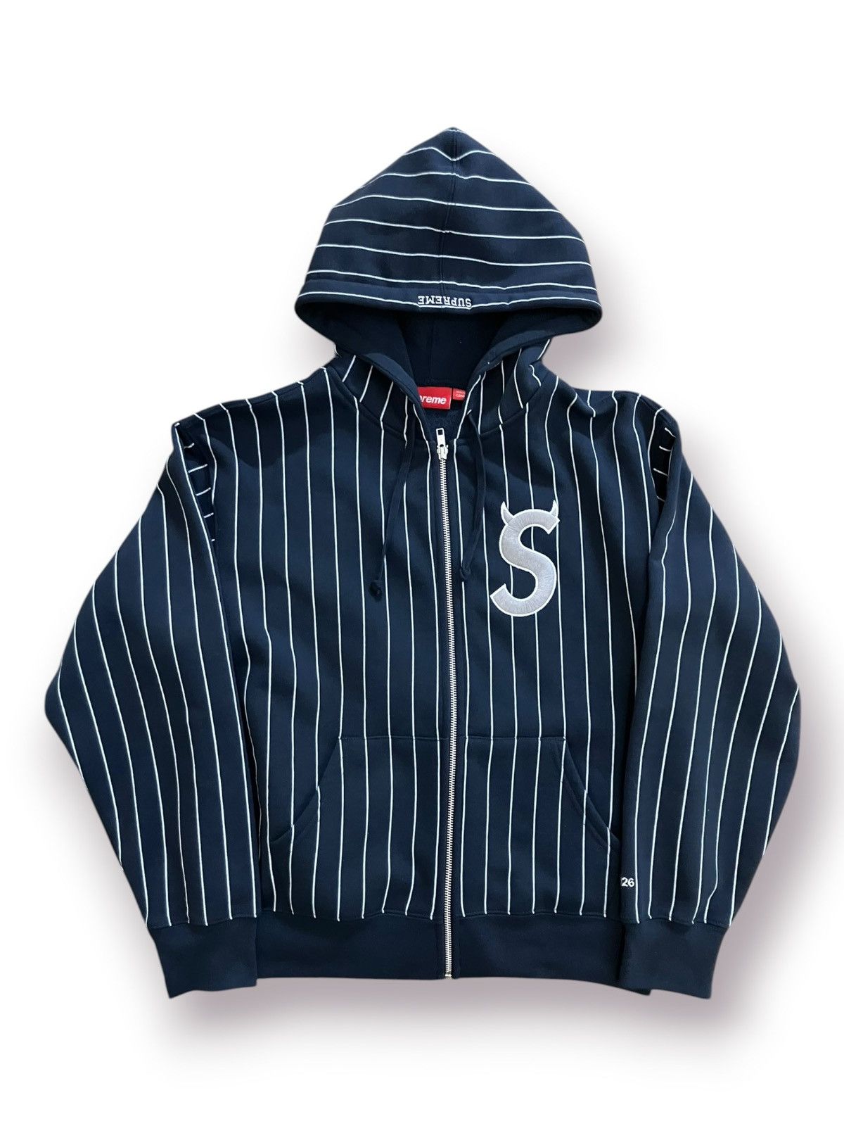 Supreme Supreme Devil S Logo Hooded Sweatshirt ‘Stripe’ Size US S / EU 44-46 / 1 - 1 Thumbnail