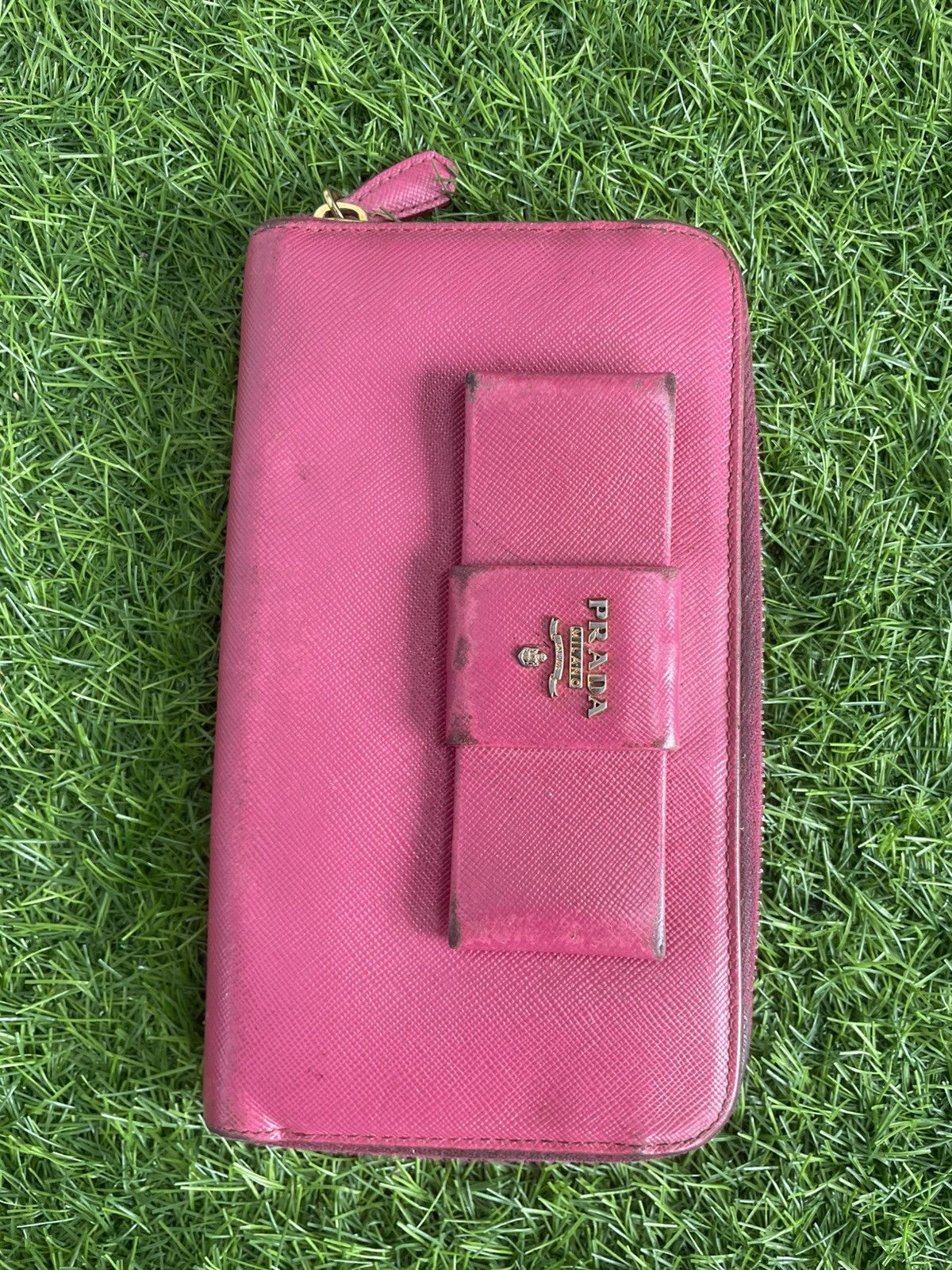 Prada PRADA Zip Around Long Wallet Fiocco Ribbon Saffiano Leather Size ONE SIZE - 4 Thumbnail