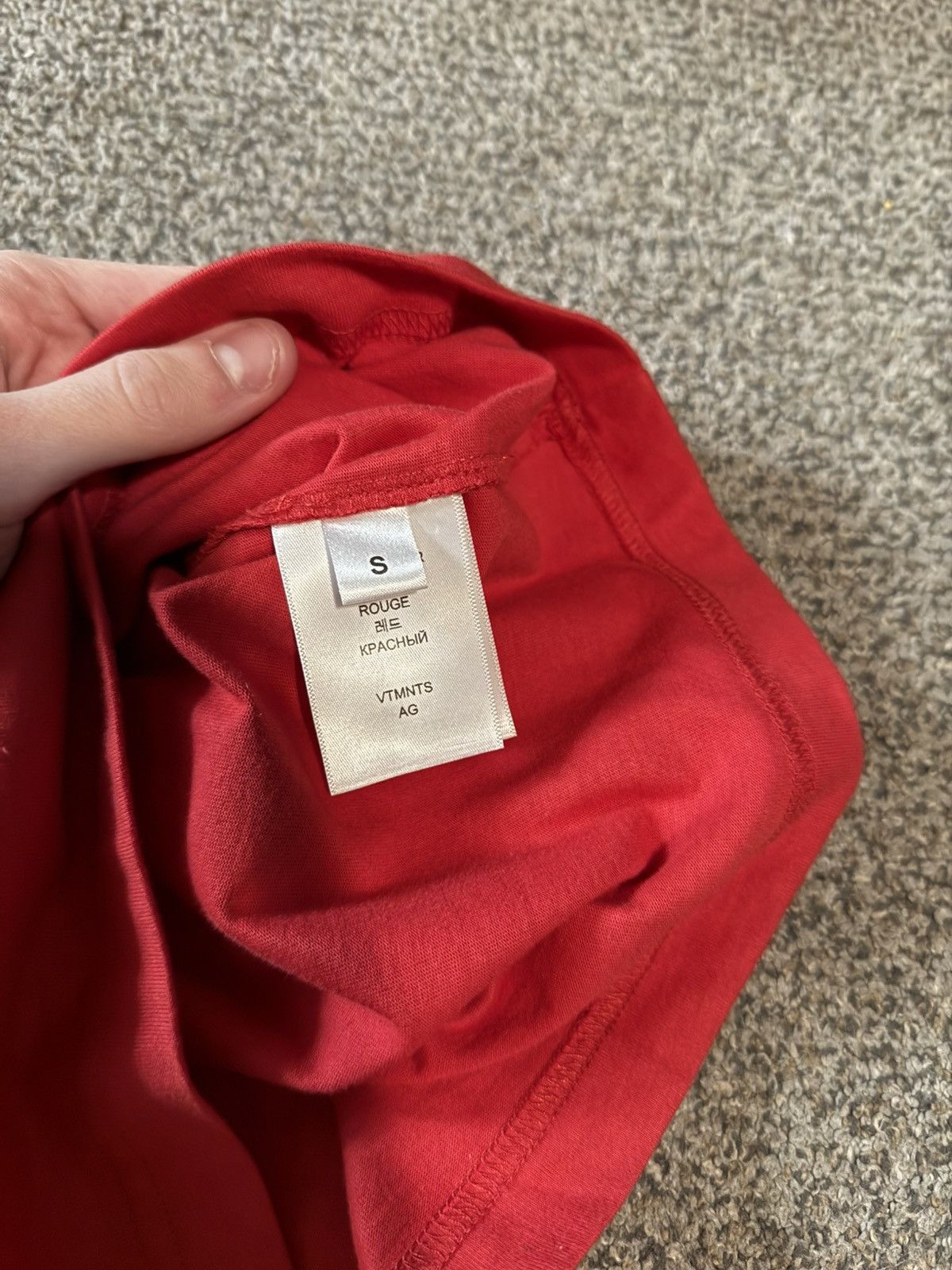 VTMNTS VTMNTS Red & White Colorblocked T-Shirt Small Size US S / EU 44-46 / 1 - 5 Thumbnail