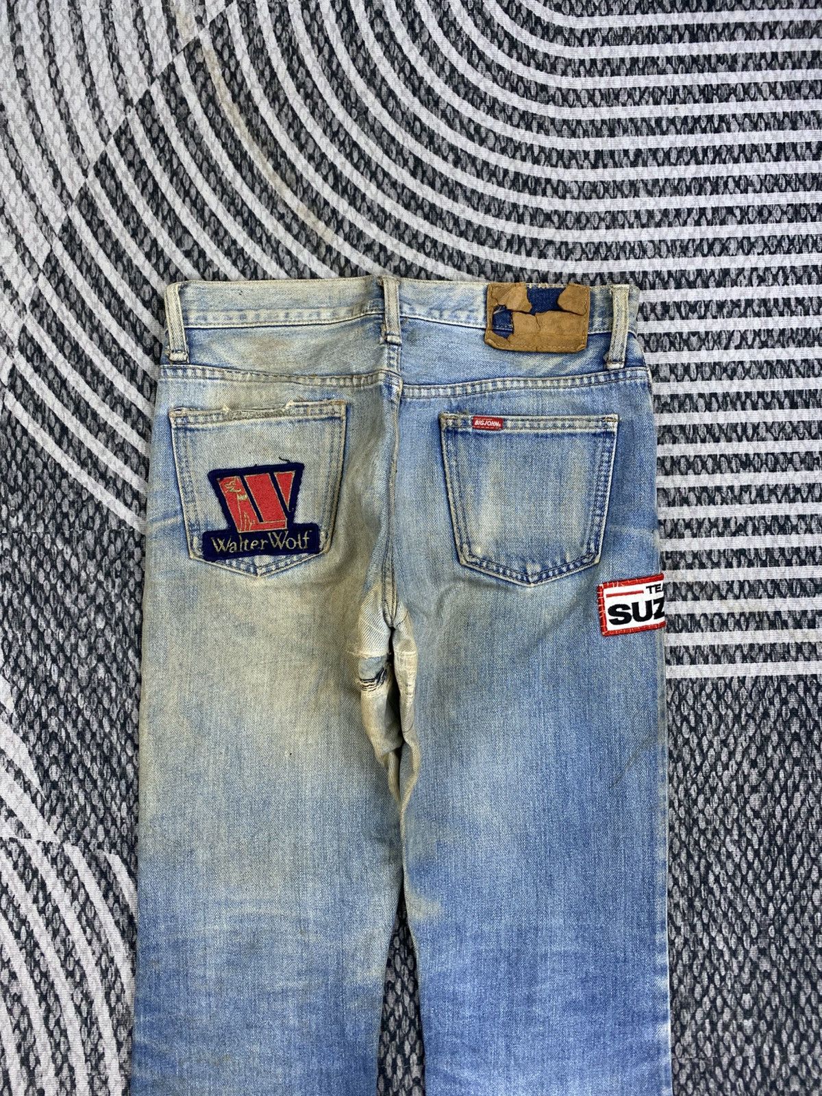 Big John Vtg Big-John With Bike Kids Patches Denim Pants Size US 29 - 6 Thumbnail
