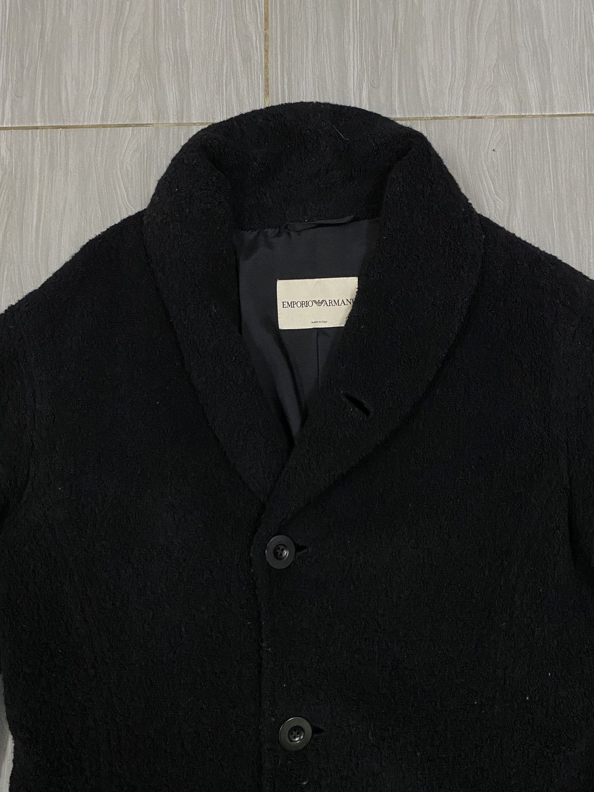 Emporio Armani EMPORIO ARMANI MEN COAT WOOL JACKET BLACK Size US S / EU 44-46 / 1 - 7 Thumbnail