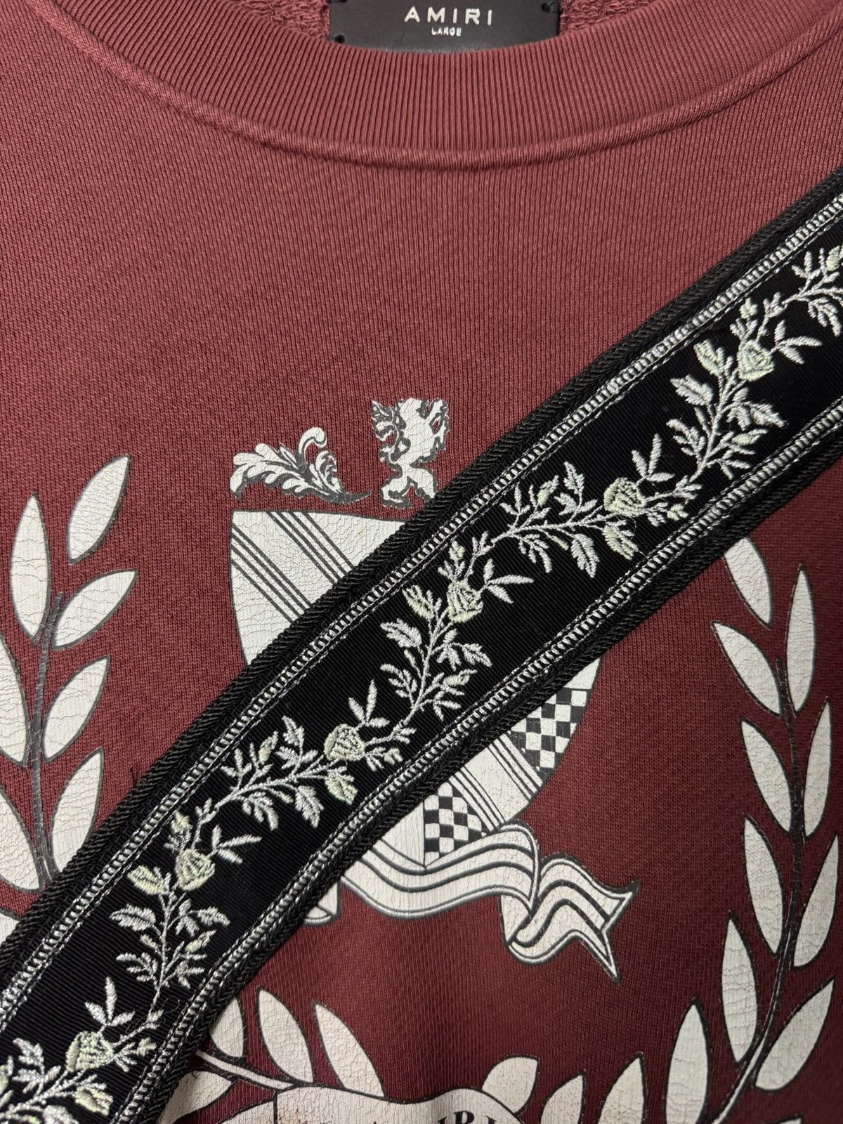 Amiri Amiri Sweatshirt Crewneck Maroon Burgundy Luxury Designer Size US L / EU 52-54 / 3 - 7 Thumbnail