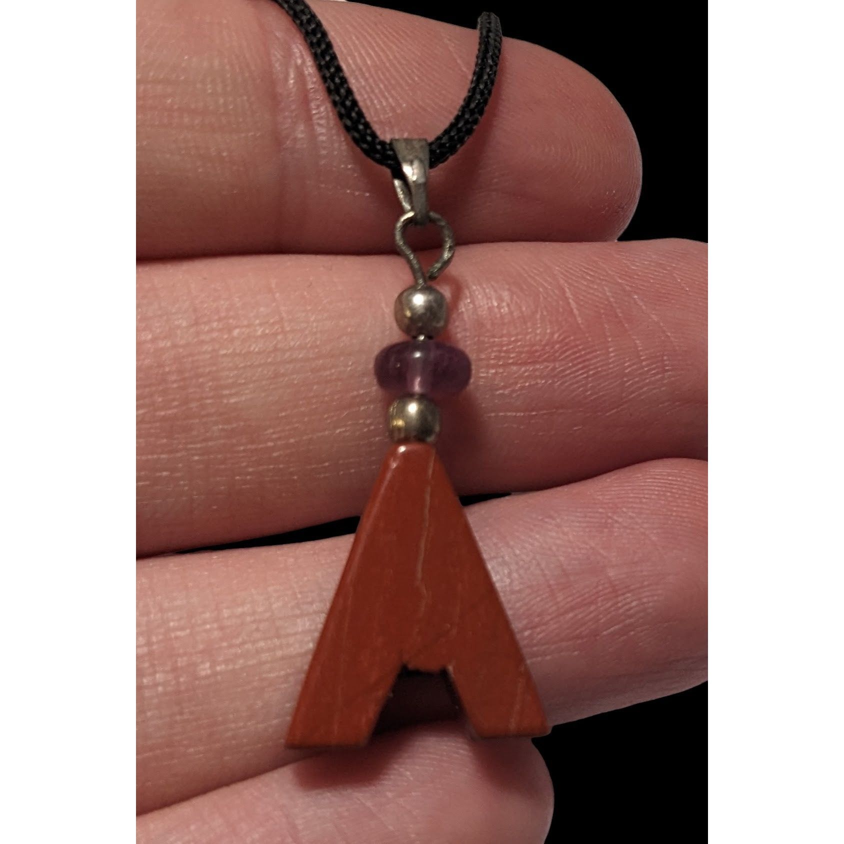 Other Red Jasper Minimalist Letter A Initial Necklace Size ONE SIZE - 5 Thumbnail