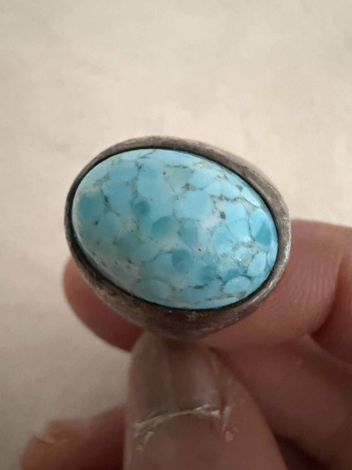 Other Sterling Silver 925 Turquoise Ring Sz 9 Chunky Wide Band Size ONE SIZE - 8 Thumbnail