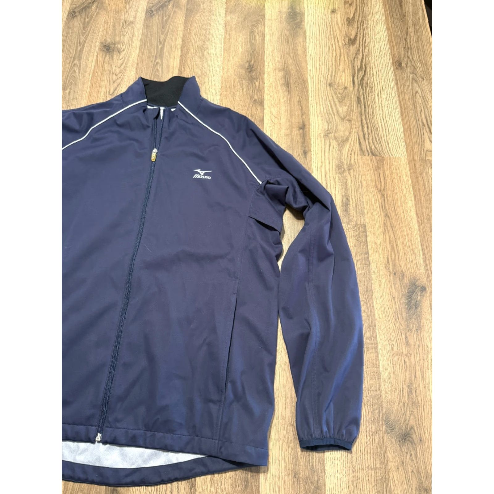 Mizuno Mizuno Jacket Mens Size Medium Blue Athletic Full Zip Long Sleeve Outdoor Windbreaker, Regular Fit, Solid, Polyester, Full Zip, Outdoor Activewear Size US M / EU 48-50 / 2 - 3 Thumbnail