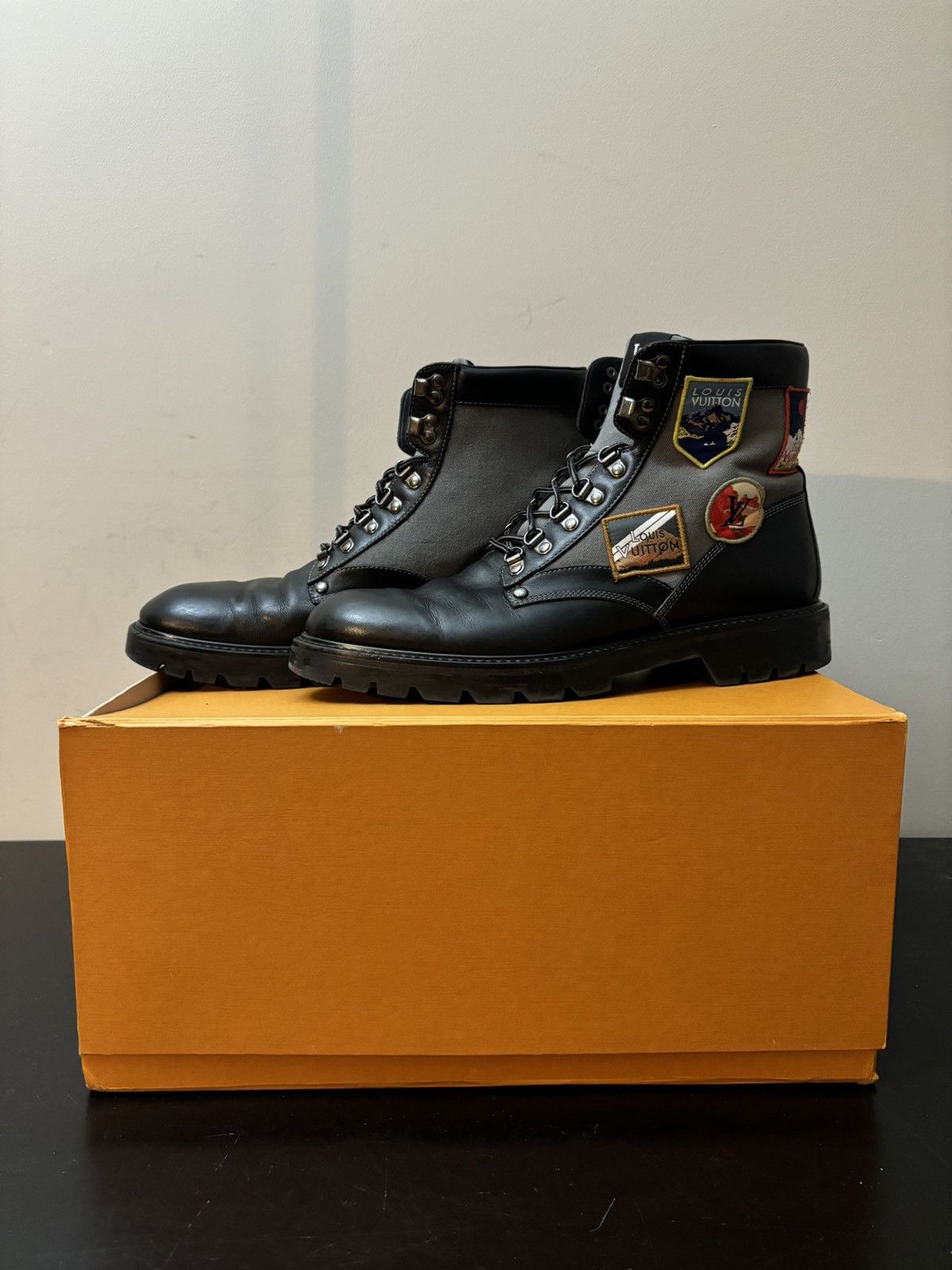 Louis Vuitton Louis Vuitton Oberkampf Leather Patchwork Ankle Boots Black Size US 10 / EU 43 - 1 Thumbnail