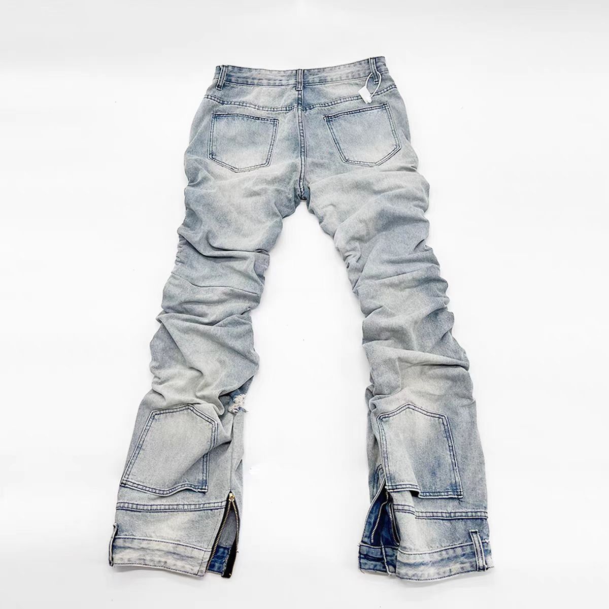 Designer × Jean × Vintage Street Hip Hop Aged Washed Extra Long Distressed Jeans Size US 30 / EU 46 - 3 Thumbnail