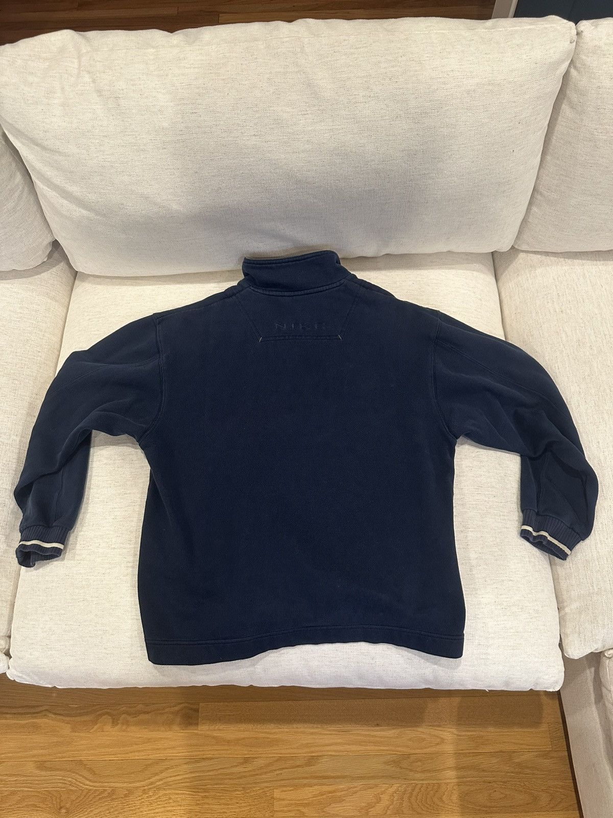 Nike × Vintage Vintage Dark Blue Nike Quarter Zip Size US S / EU 44-46 / 1 - 4 Thumbnail