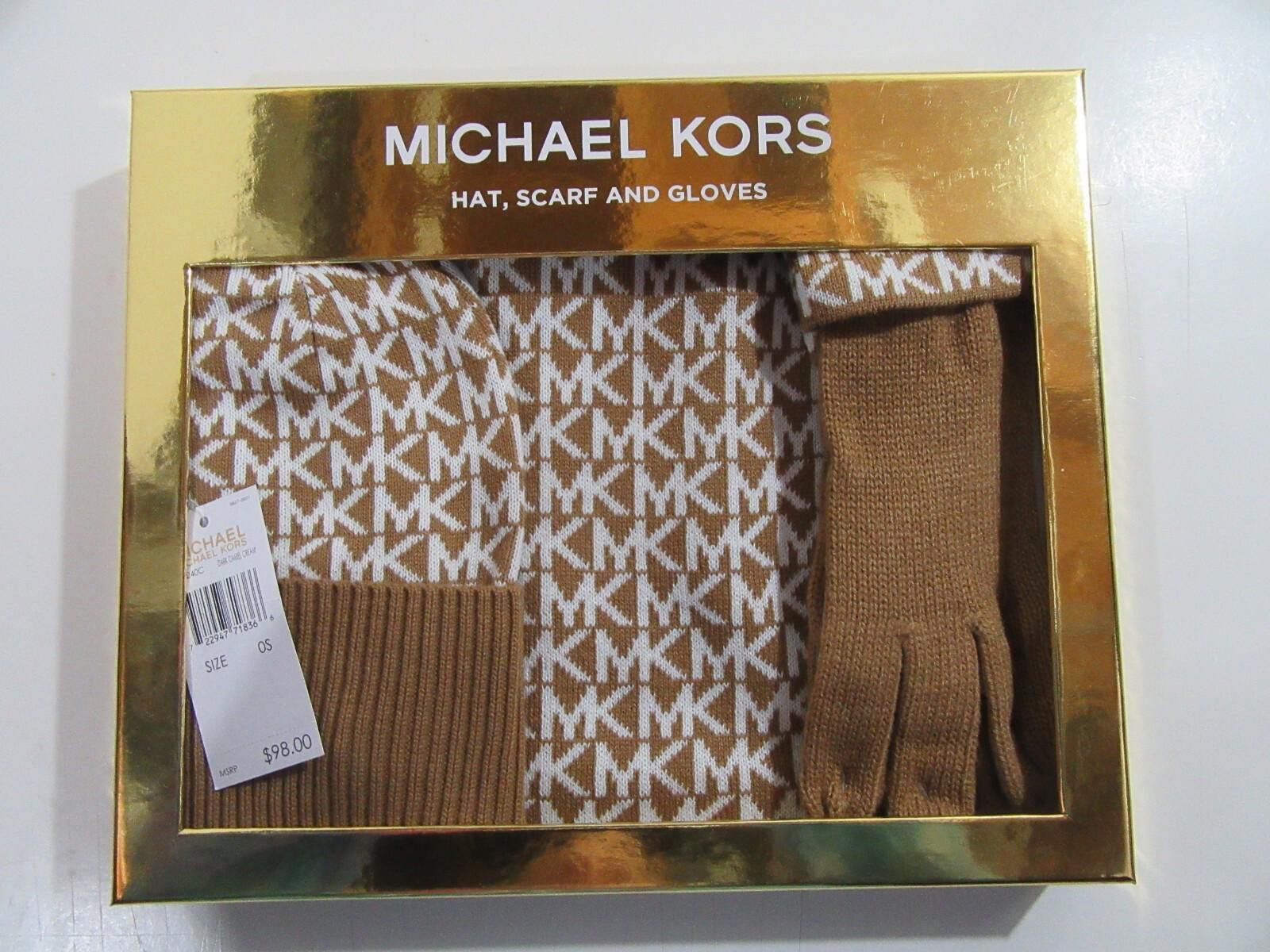 Michael Kors MICHAEL KORS 3 Piece Gloves Scarf Beanie Hat NWT NEW Size ONE SIZE - 1 Thumbnail
