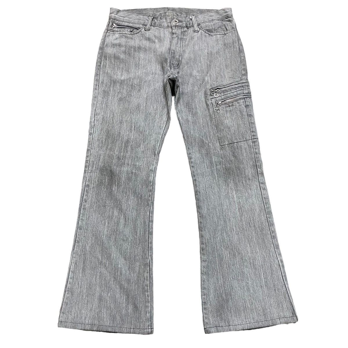 Japanese Brand RUPERT EDGE Grey Denim Flare Cargo Pants Size US 30 / EU 46 - 2 Thumbnail