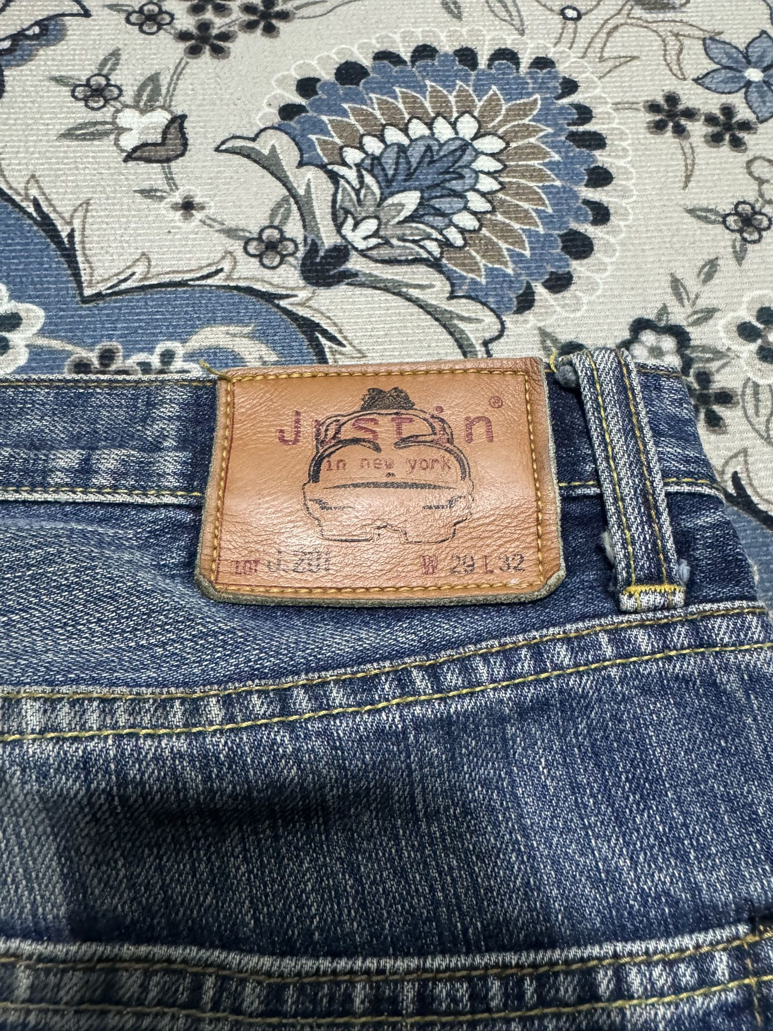Japanese Brand × Justin Vintage Justin USA Selvadge Jeans Distress Ripped Jeans Size US 29 - 3 Thumbnail