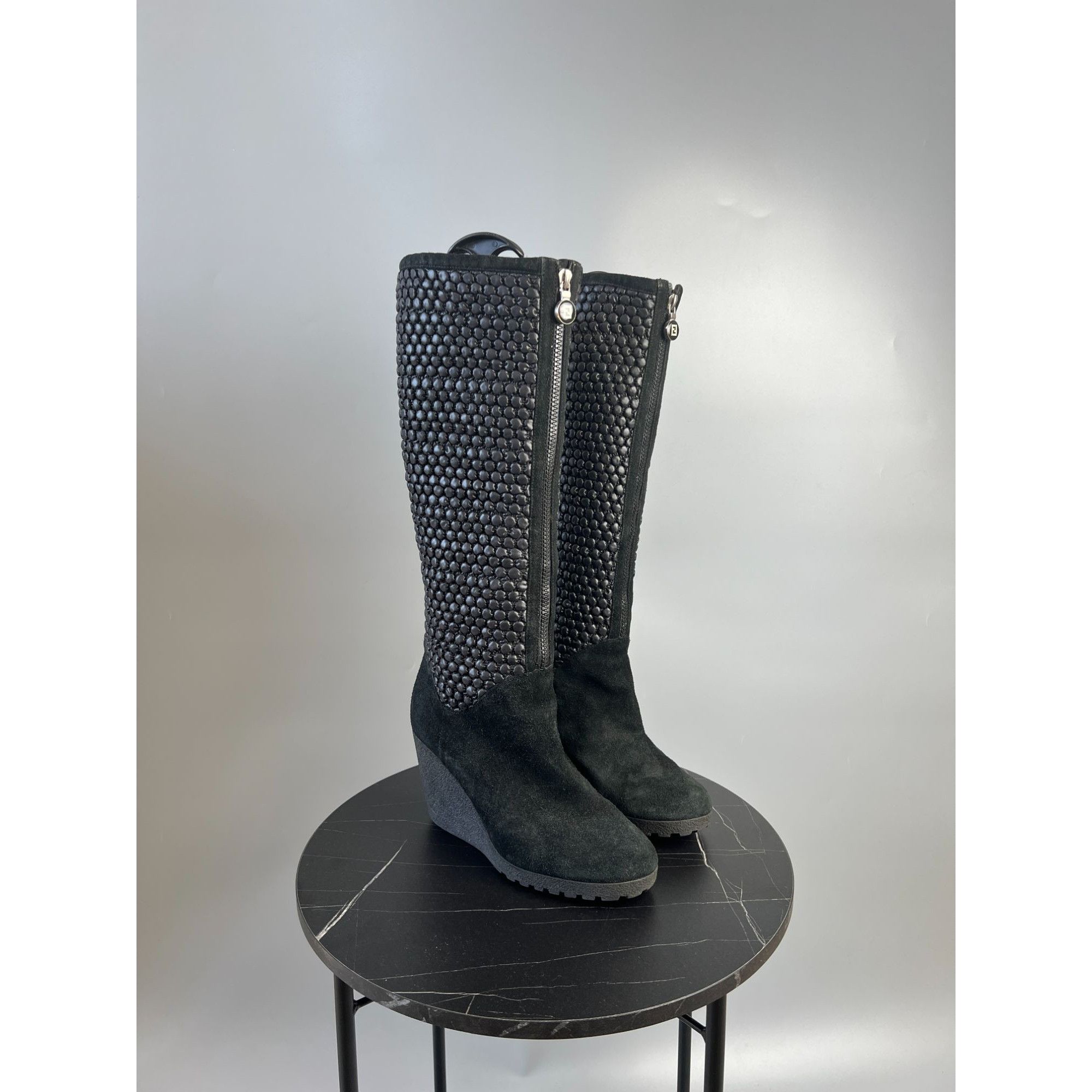 Fendi Fendi Bubbles Knee High Suede Boots Size EU 39 (Y0494) Size US 9 / IT 39 - 2 Thumbnail