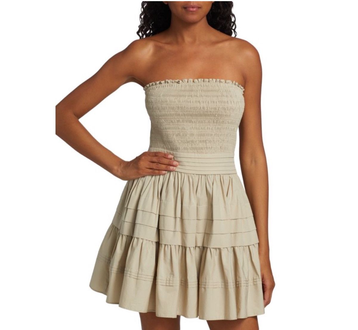 Ramy Brook Ramy Brook Oliver Stretch Poplin Smocked Minidress size 0 Size XS / US 0-2 / IT 36-38 - 2 Thumbnail