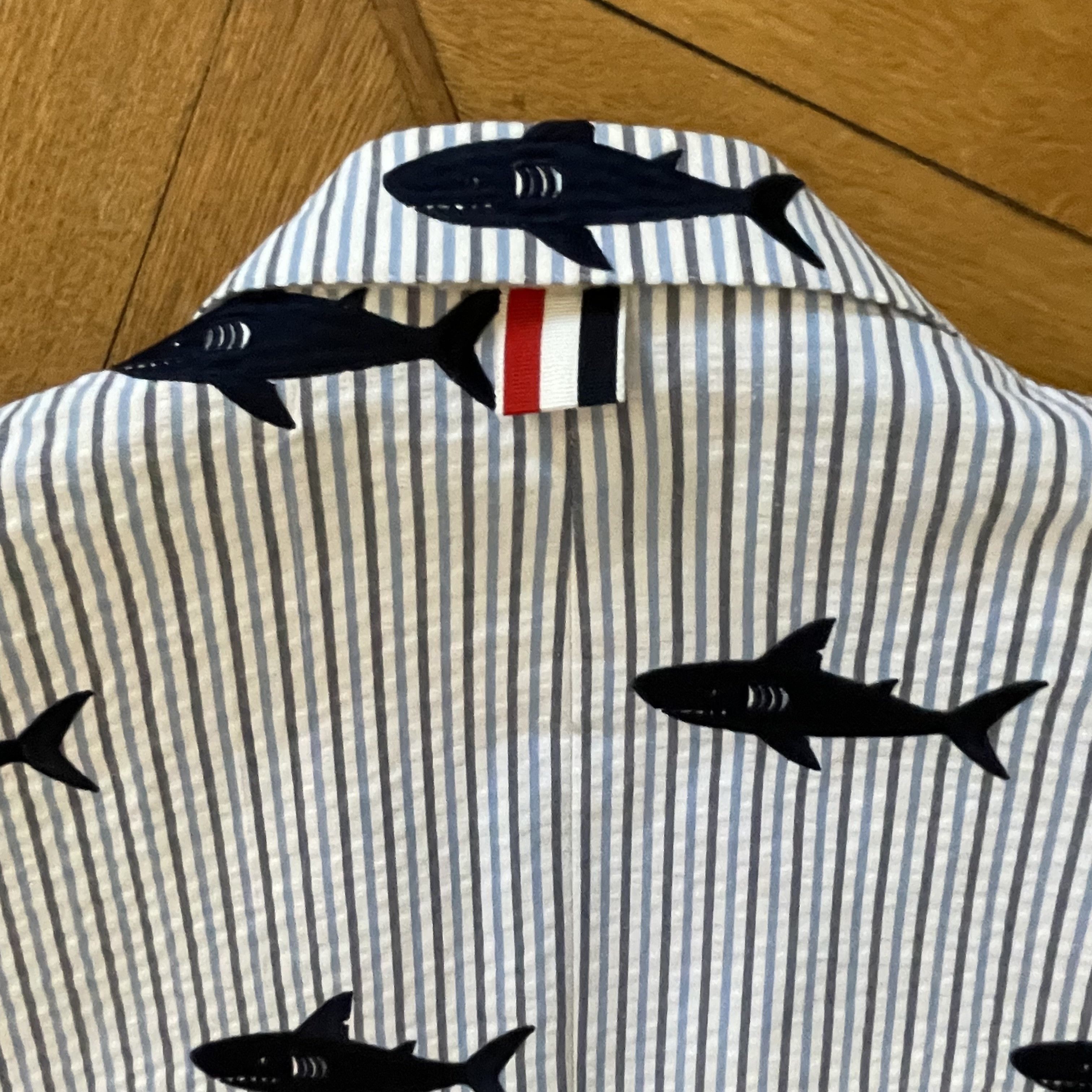 Thom Browne Thom Browne Seersucker Blazer with embroidered Sharks (NWT) Size 38R - 6 Thumbnail