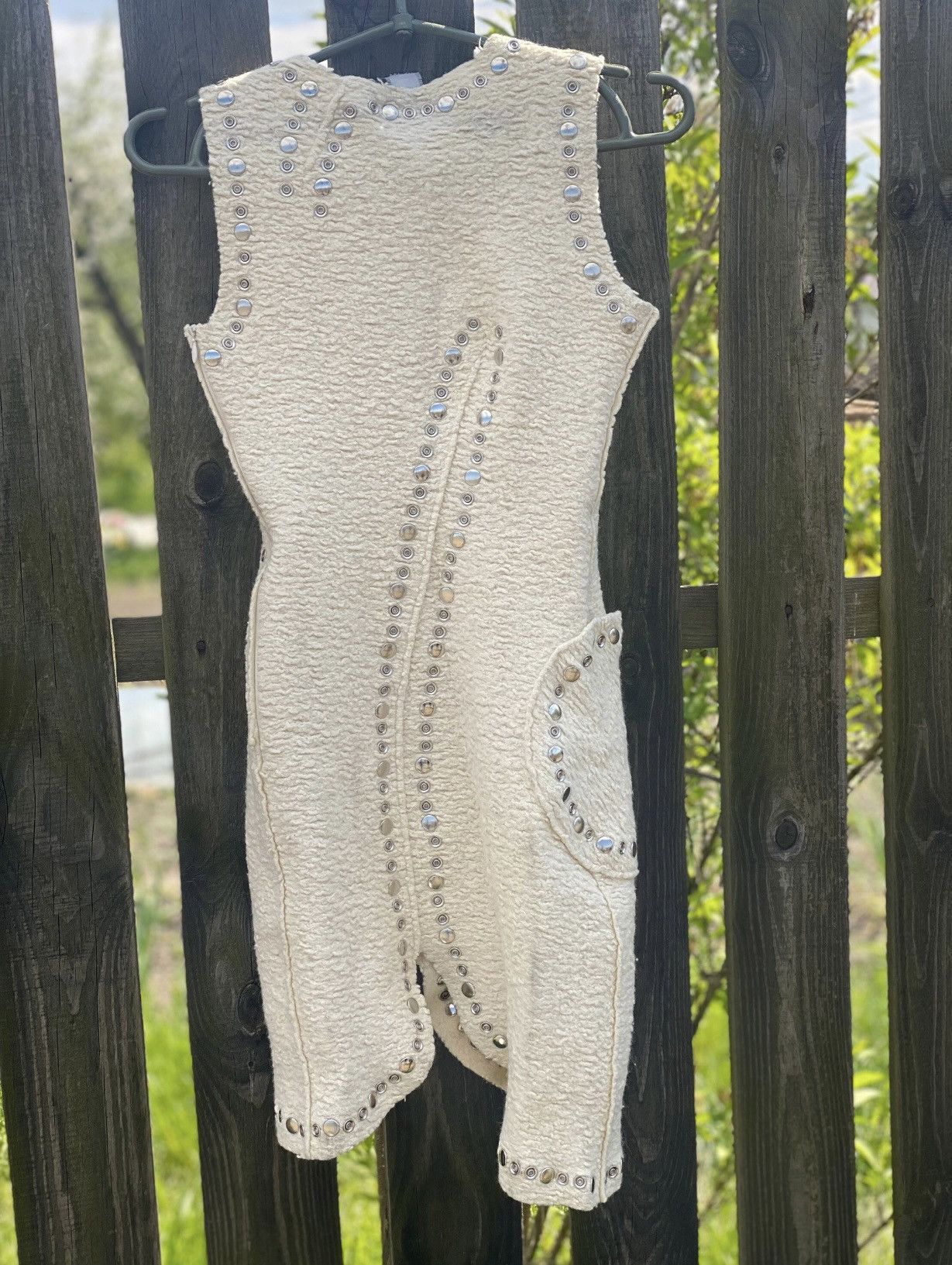 Moschino Vintage Moschino Wool Dress with Metal Studs – Size 42 Size M / US 6-8 / IT 42-44 - 2 Thumbnail