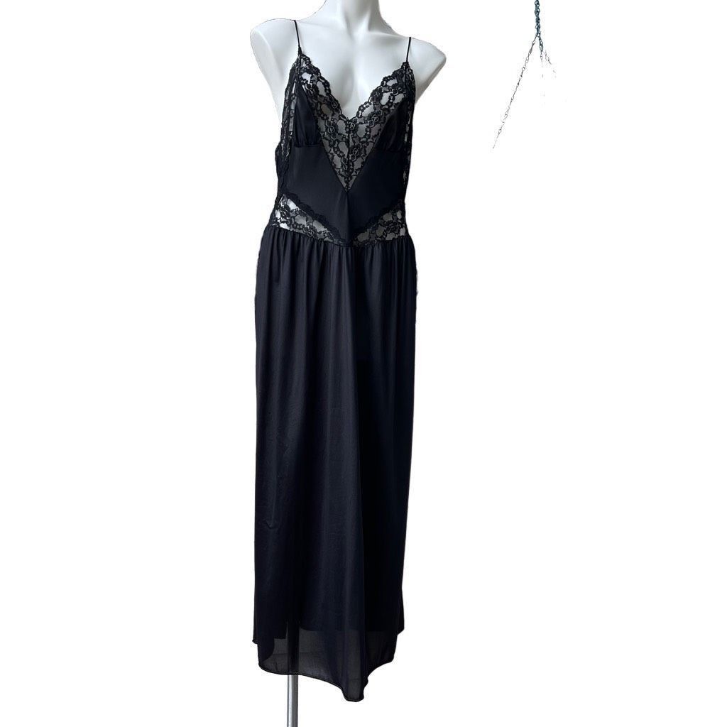 Other ILGWU Fifth Avenue Womens Maxi slip Dress Lace Open Back Str Size XL / US 12-14 / IT 48-50 - 1 Thumbnail