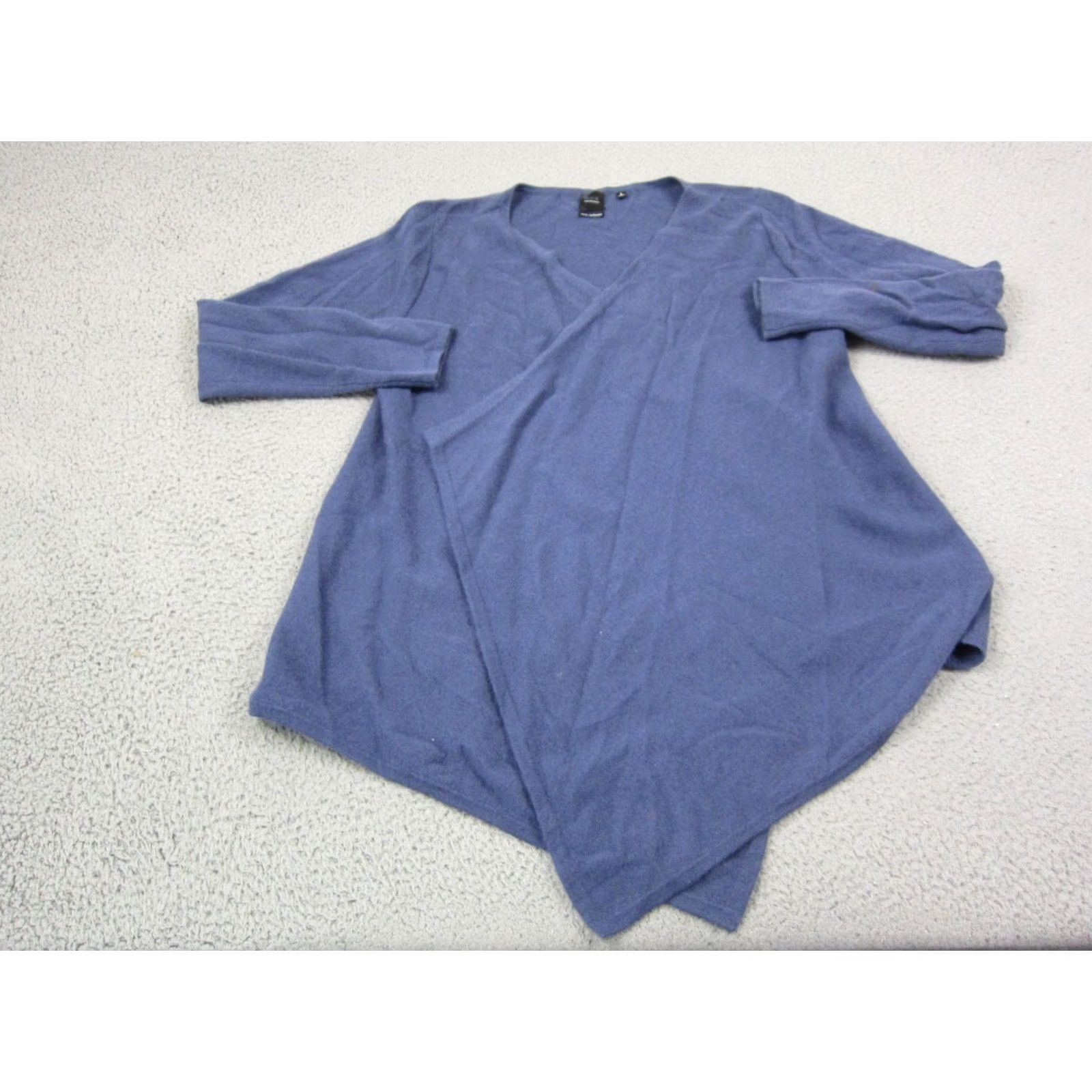 Saks Fifth Avenue Saks Fifth Avenue Blue 100% Cashmere Cardigan Womens Large Open Sweater Classic 80s 90s Size L / US 10 / IT 46 - 2 Thumbnail