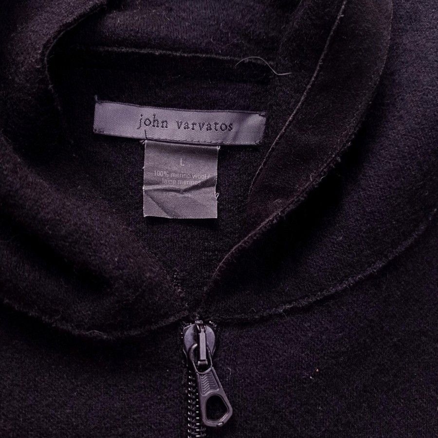 John Varvatos john varvatos black tonal merino wool zip hoodie Size US L / EU 52-54 / 3 - 5 Thumbnail
