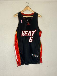 LeBron James adidas Black/White #6 Miami Heat Swingman Jersey
