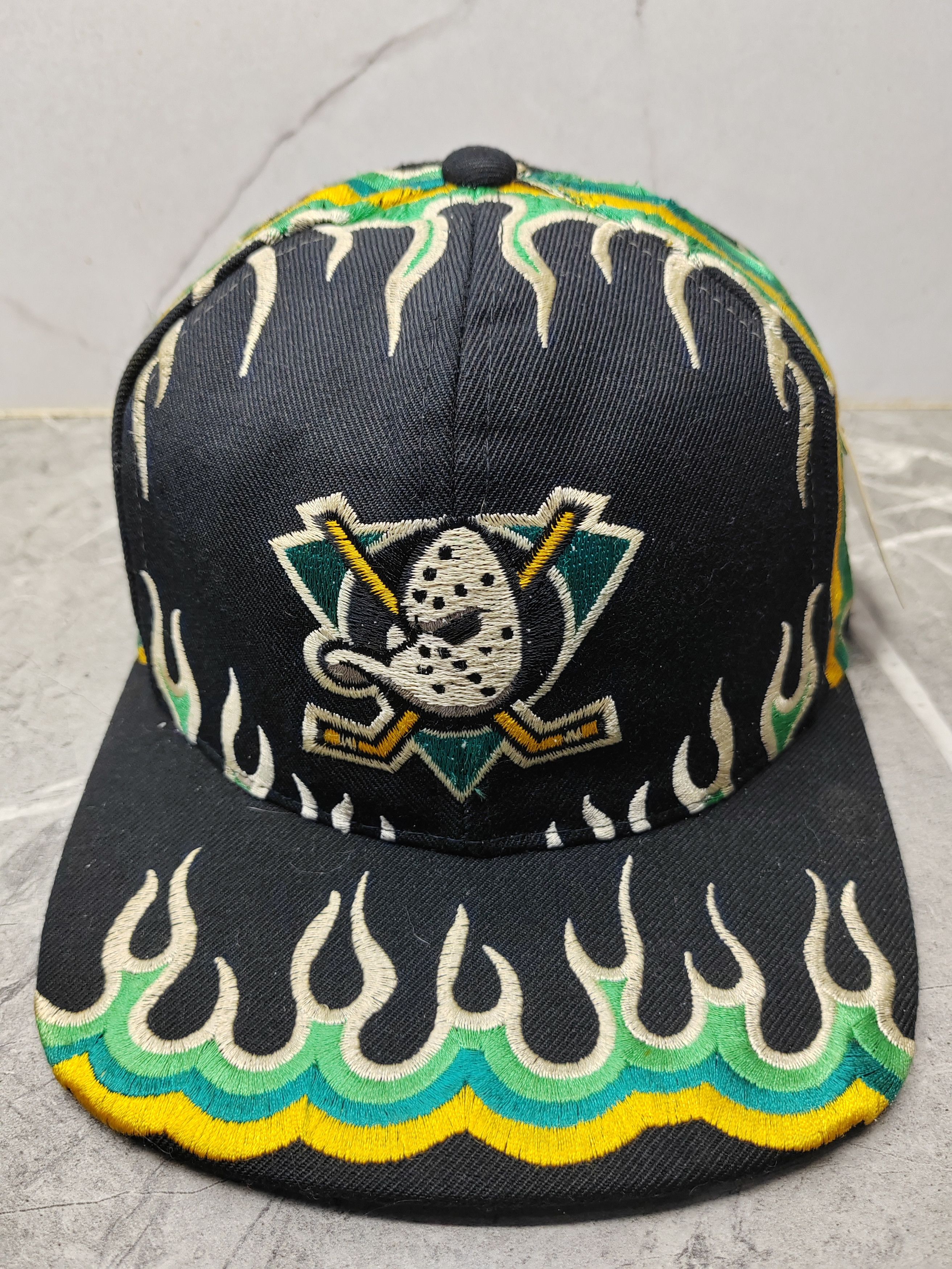 NHL Vintage Mighty Ducks NHL Flames Style Cap Hat Size ONE SIZE - 2 Thumbnail