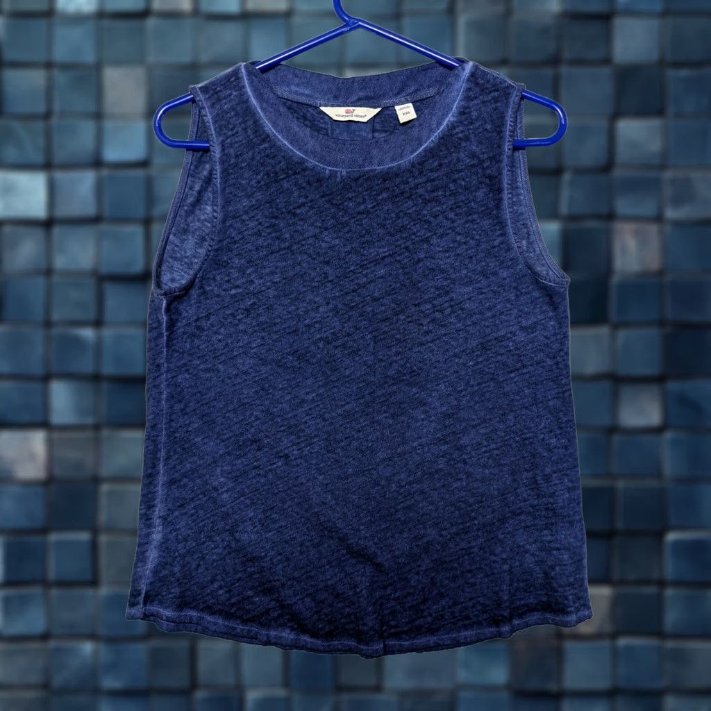 Vineyard Vines Vineyard Vines Tank Womens XXS Ocean Blue Cotton Linen Sleeveless Round Neck Pullover Basic Casual Knit All Seasons 2000s 0 Ladies Size XXS / US 00 / IT 34 - 1 Thumbnail