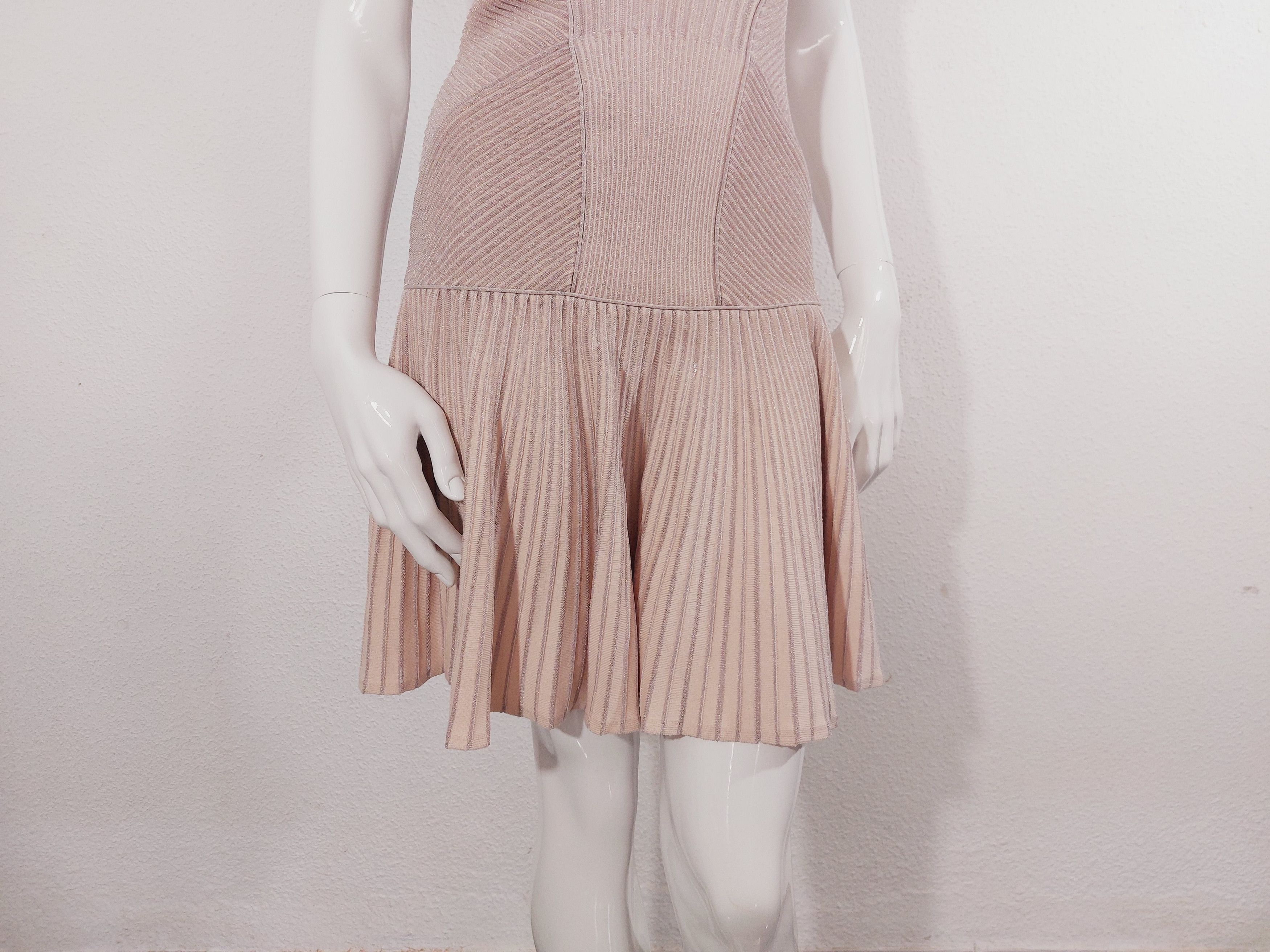 Alexander McQueen Alexander McQueen Corset Pink Pearl Metallic Mini Dress Size S / US 4 / IT 40 - 9 Thumbnail