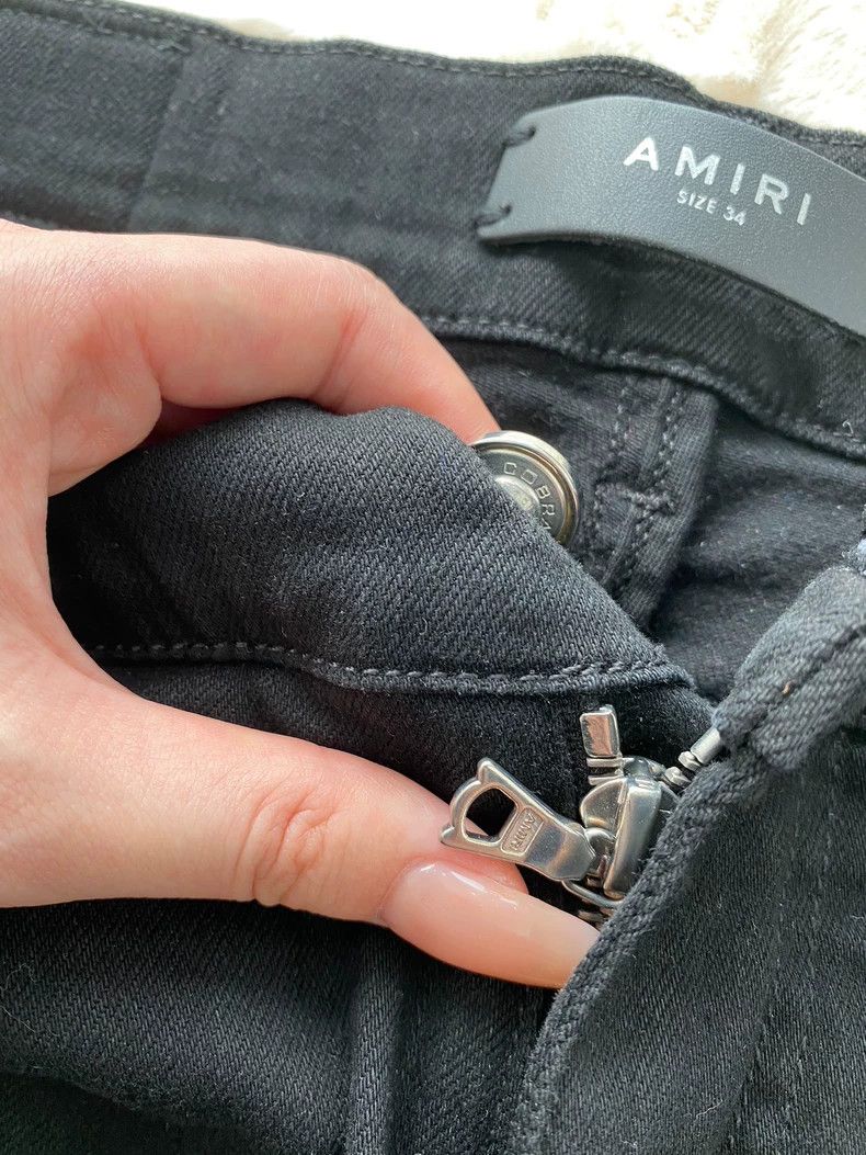Amiri Amiri Black Leather Patchwork MX1 Jean Size US 34 / EU 50 - 7 Thumbnail