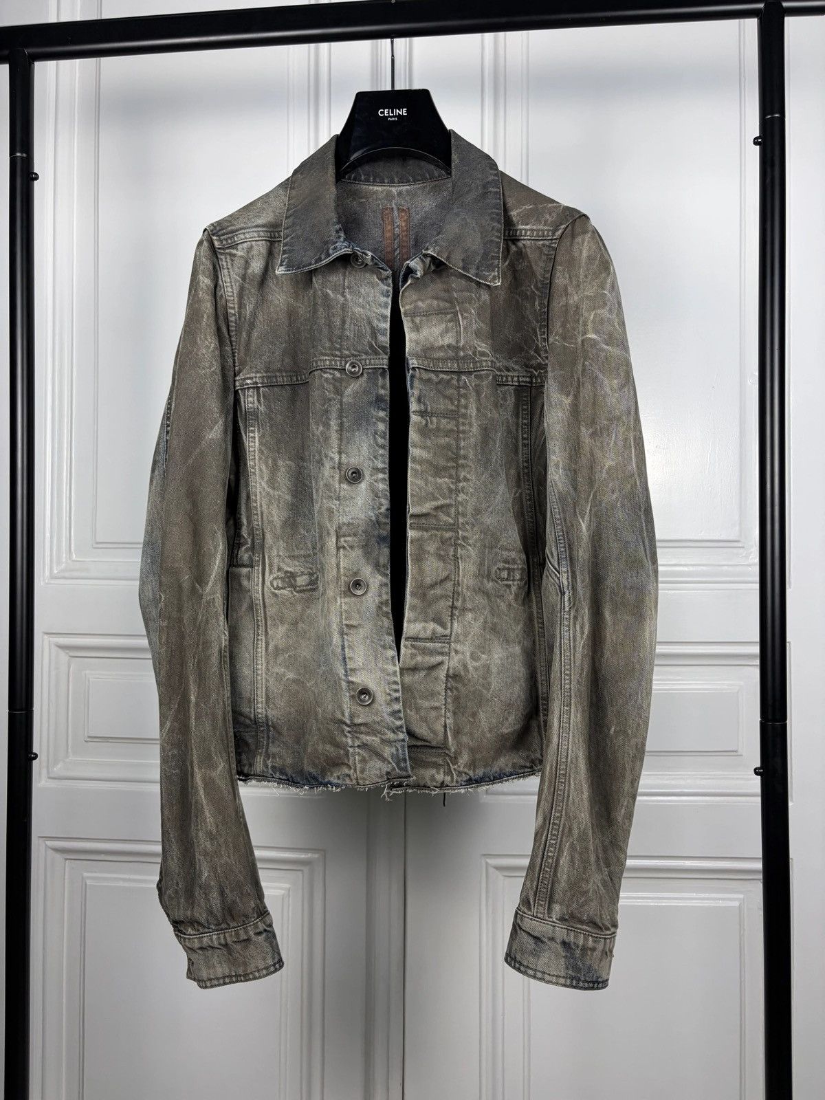 Rick Owens Rick Owens Olmar&Mirta Waxed Distressed Denim Jacket Size US M / EU 48-50 / 2 - 1 Thumbnail
