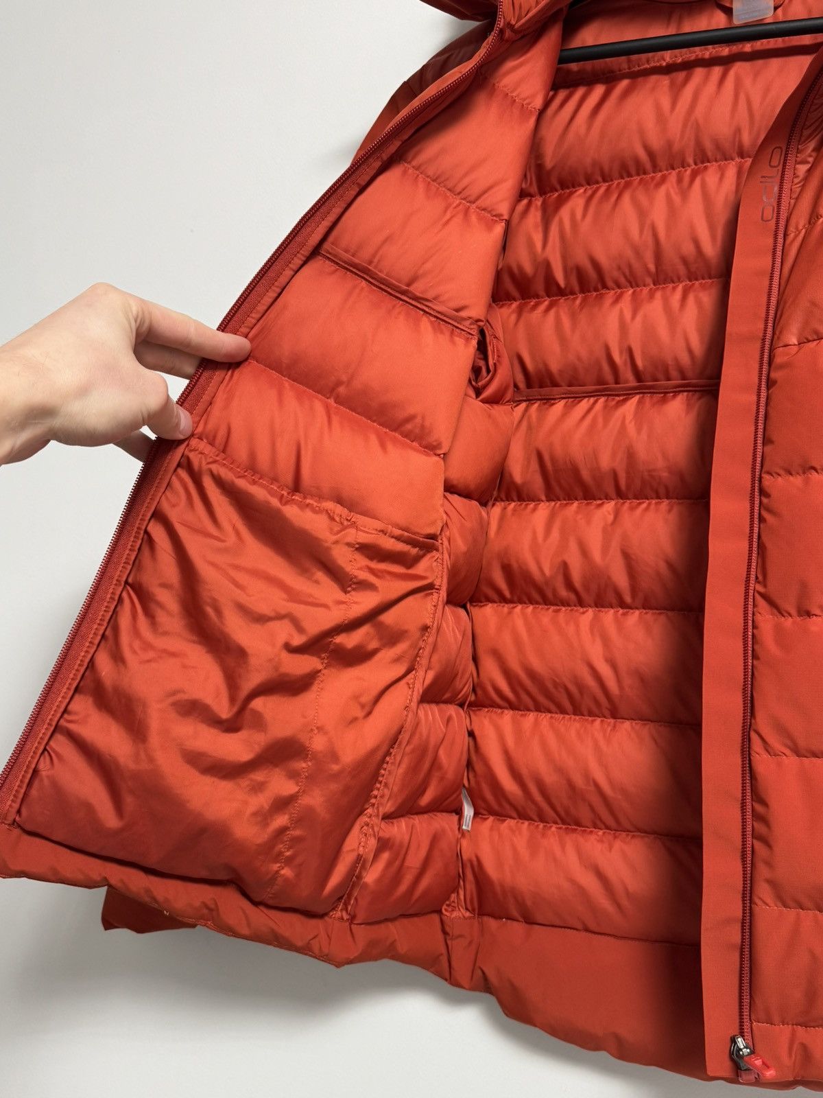 Odlo Down Jacket Red Hooded Puffer Winter Outdoor Men’s