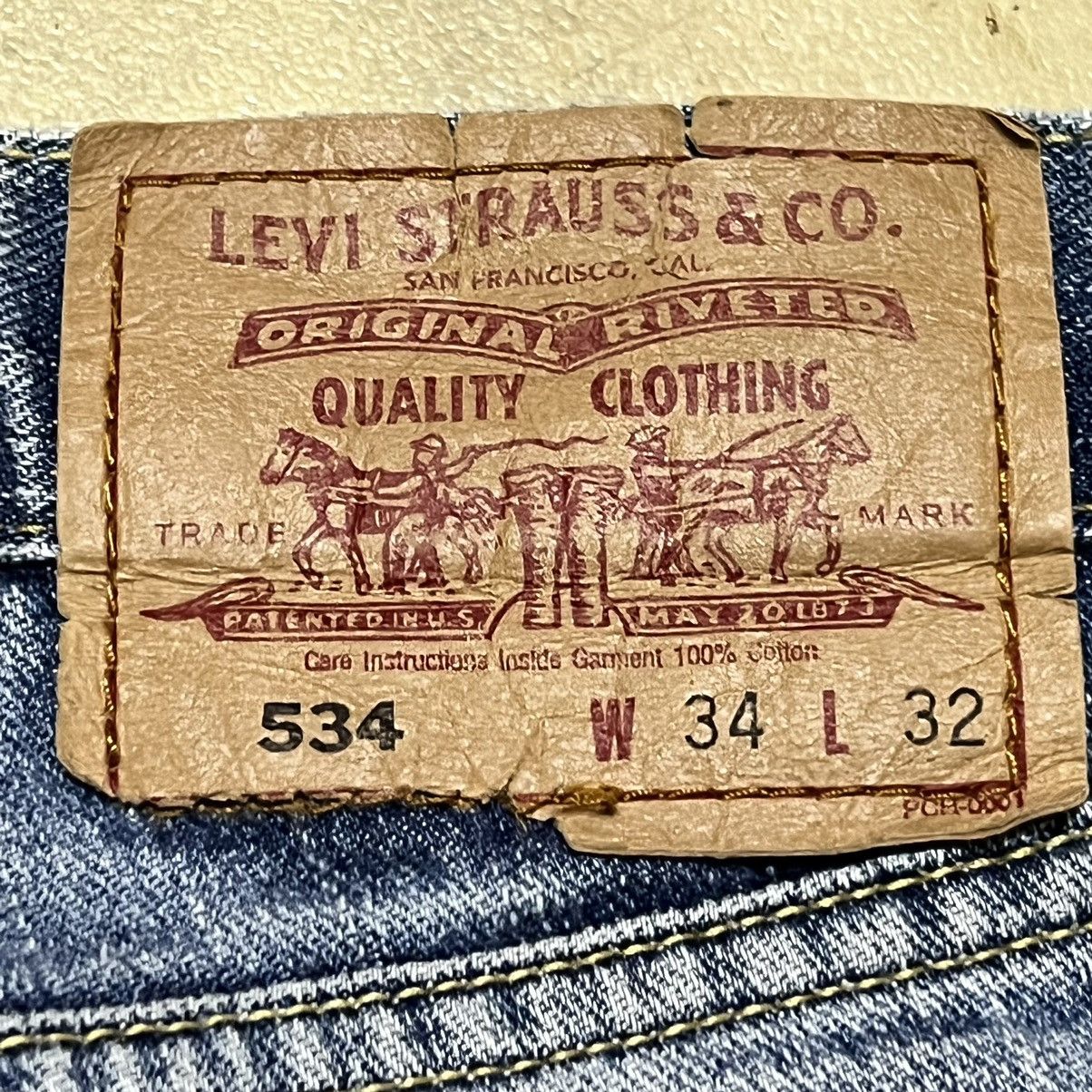Jean × Levi's × Levi's Vintage Clothing Vintage Levis 534 Distressed Design Denim Jeans Size US 33 - 21 Thumbnail