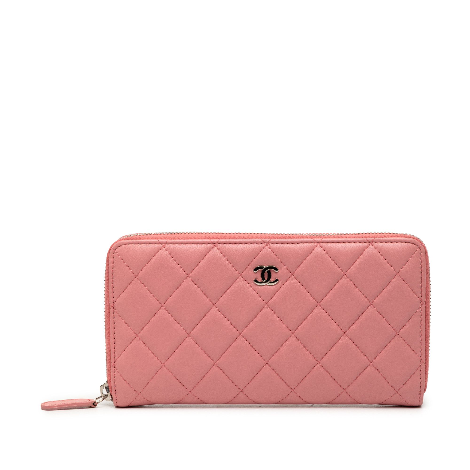 Chanel Chanel Quilted Lambskin Zip Around Long Wallet Size ONE SIZE - 1 Thumbnail