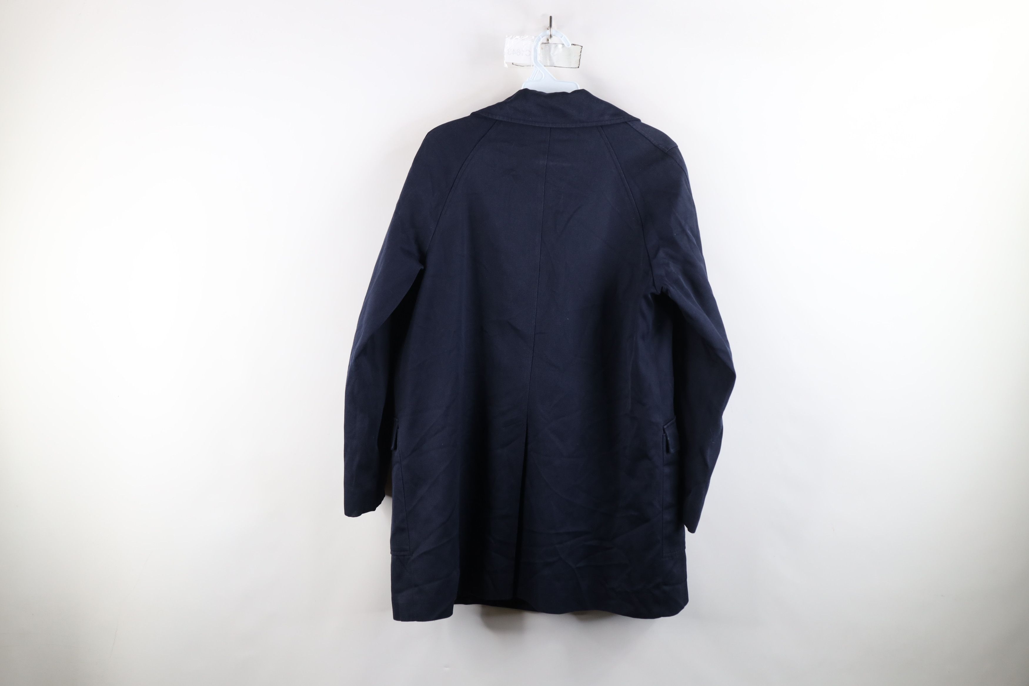 Vintage Vintage 40s 50s Full Button Trench Coat Rain Jacket Blue USA Size L / US 10 / IT 46 - 12 Thumbnail