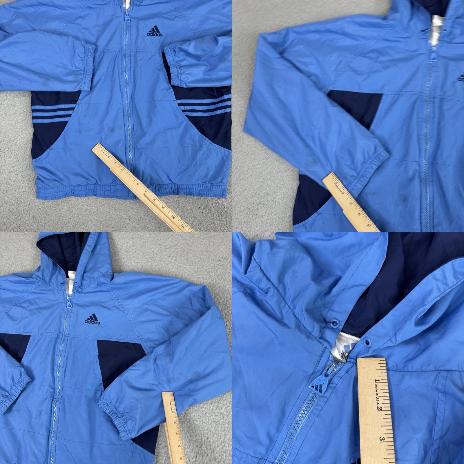 Adidas VINTAGE adidas Jacket Mens M Blue Trefoil Embroidered Windbreaker Zip 00s Soccer Sports Full Zip Lined All Seasons Narrow to Windbreaker Size US M / EU 48-50 / 2 - 8 Thumbnail