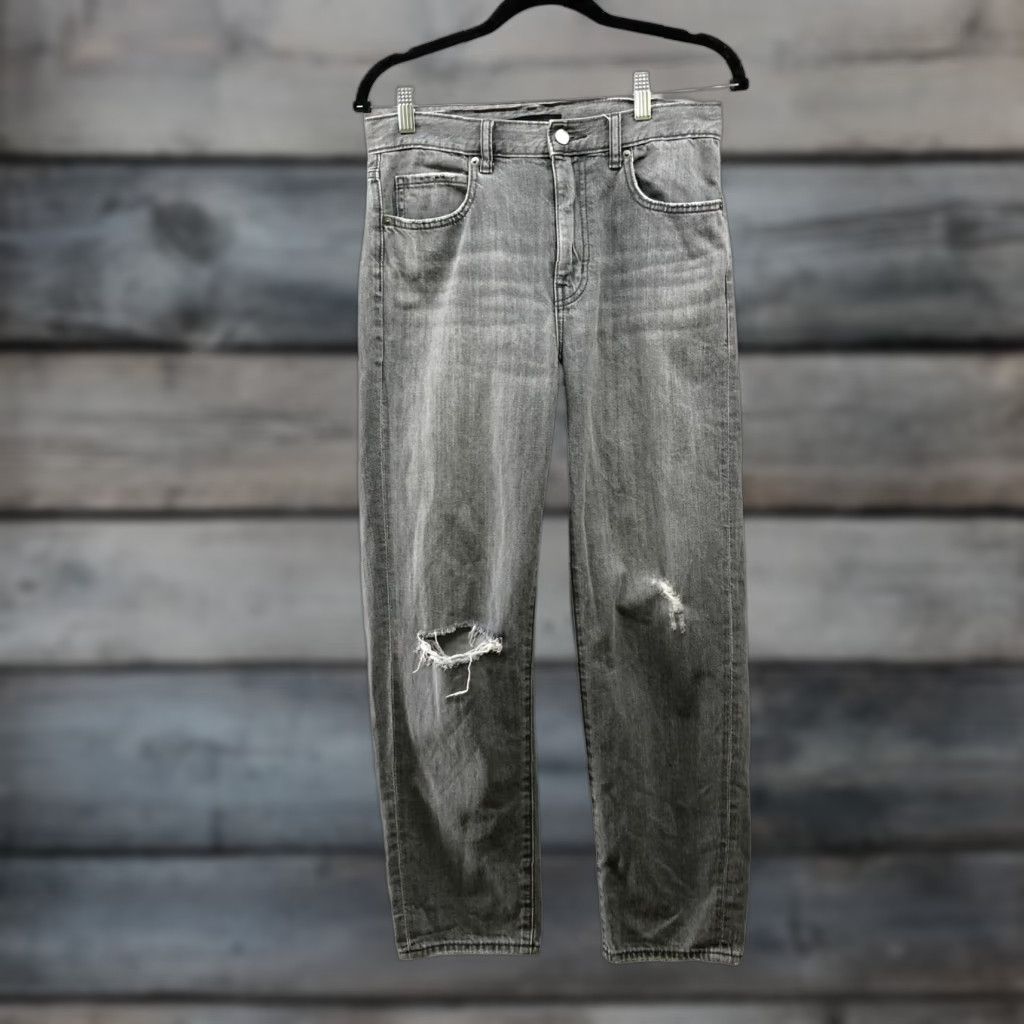 Uniqlo Uniqlo Relaxed Fit Jeans Womens Size 24 Distressed Gray Ankle Size 42" / US 20 - 1 Thumbnail