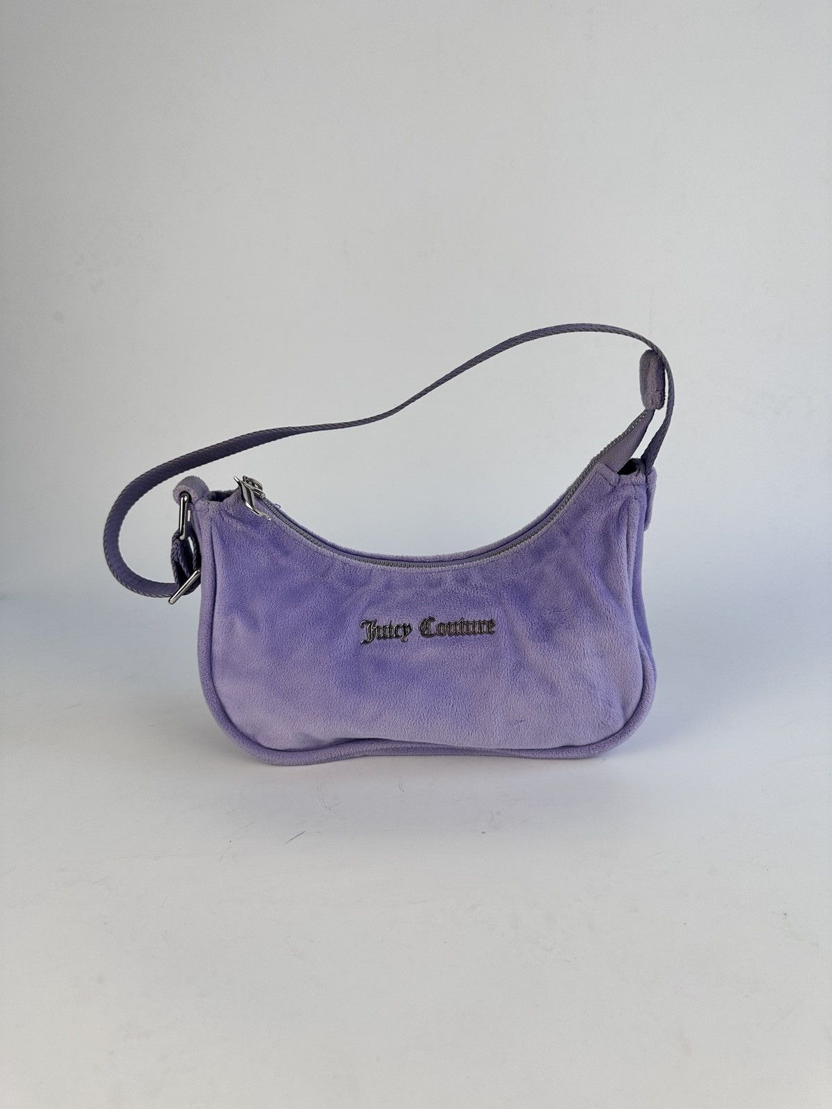 Juicy Couture Juicy Couture Purple Velour Baguette Shoulder Bag Y2K Velvet Size ONE SIZE - 2 Thumbnail