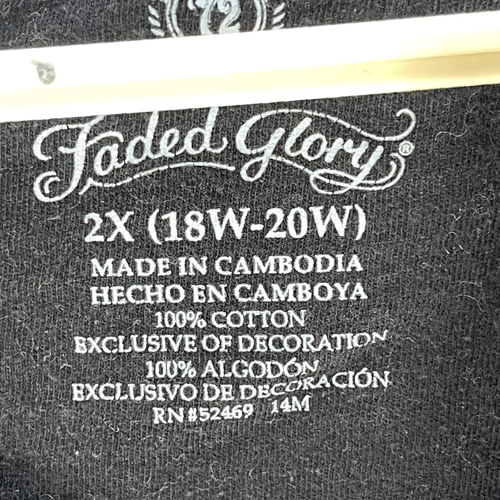 Faded Glory Faded Glory Blouse 2X Black Embroidered V-Neck Short Sleeve Cotton Boho Plus Size Womens Blouse Size XXL / US 16-18 / IT 52-54 - 4 Thumbnail