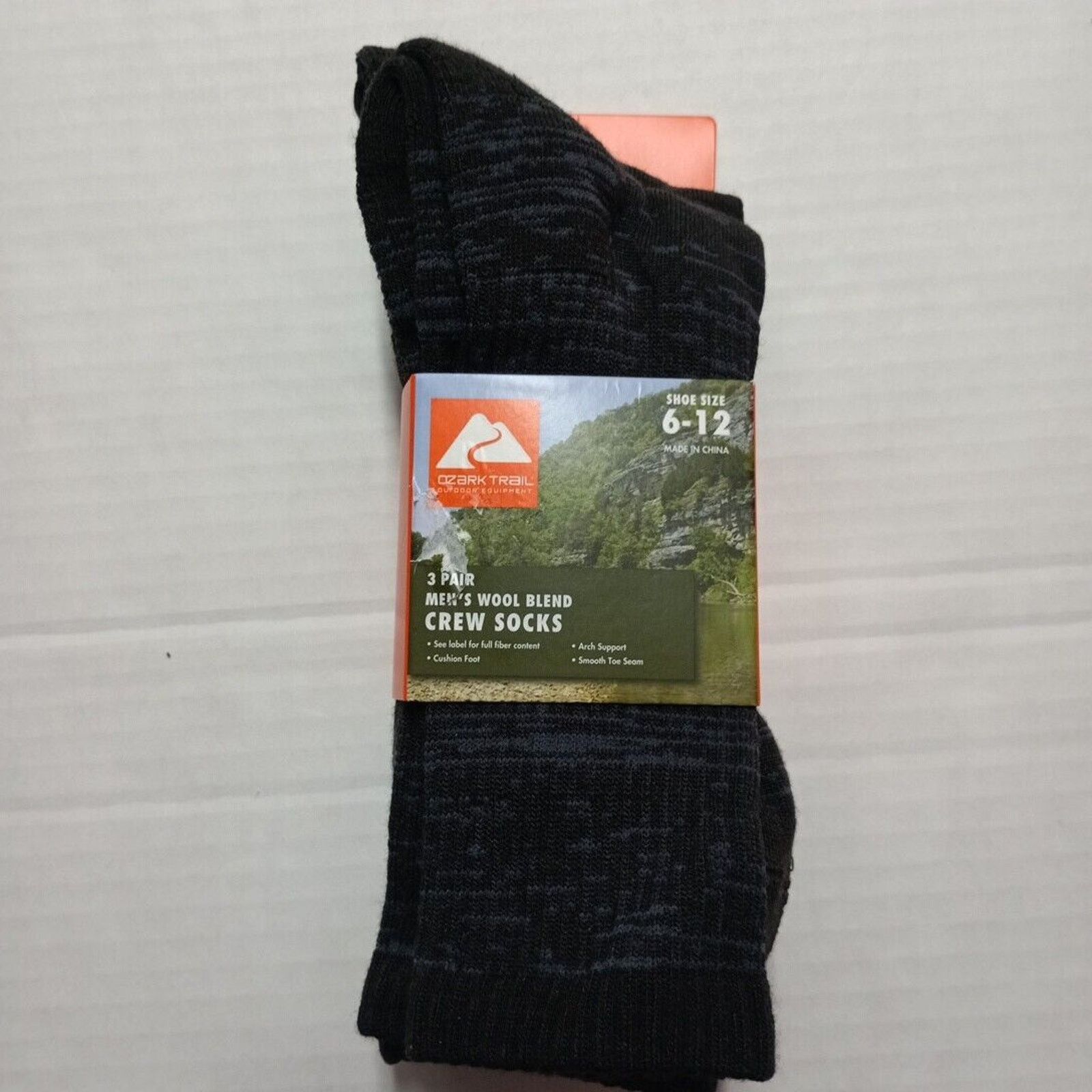 Other 3-pack Ozark Trail Mens 6-12 Merino Wool Crew Socks Black Size ONE SIZE - 1 Thumbnail