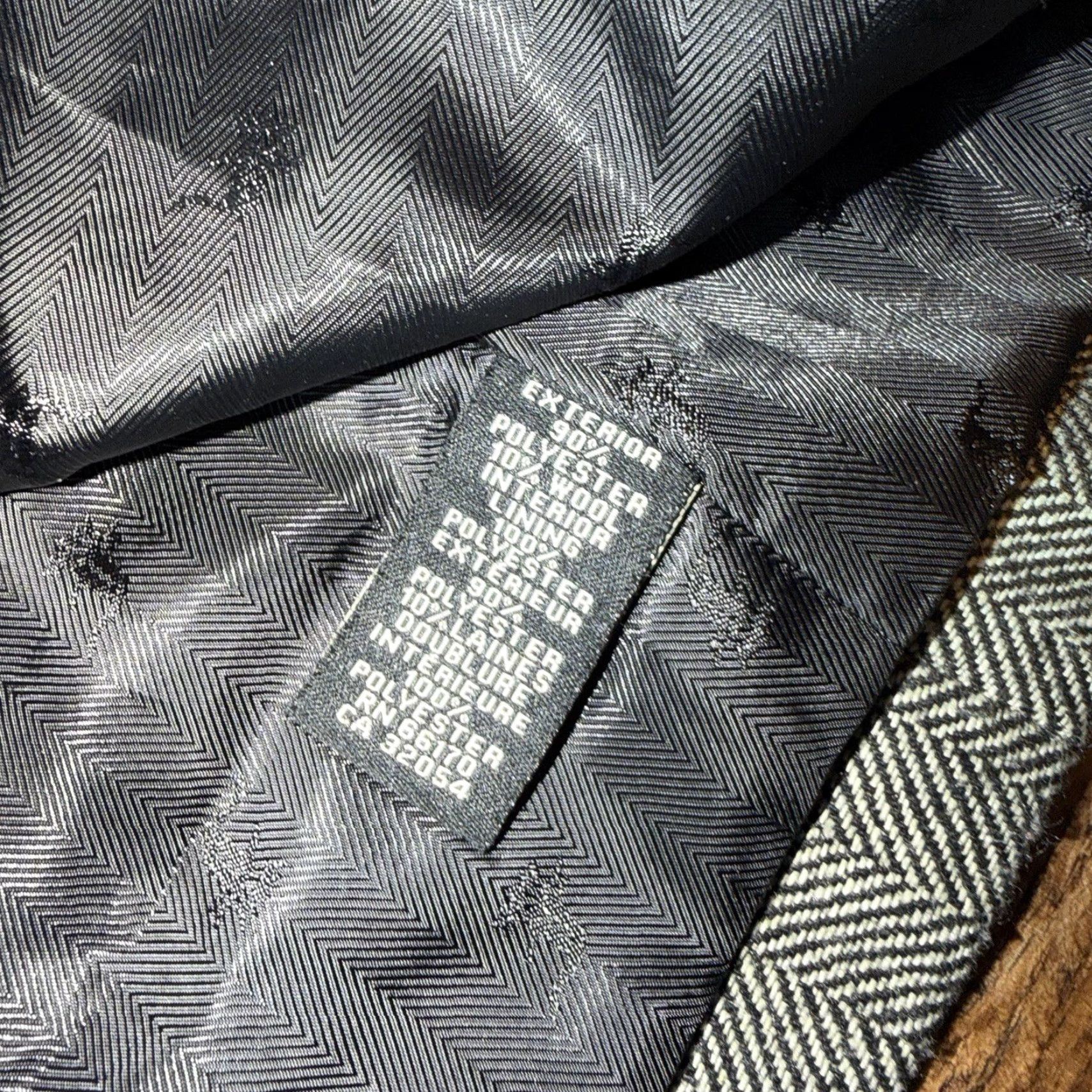 Vintage Fink Men’s Herringbone Jacket Chore Coat Blazer Wool Tweed Gray L Regular Button Pocketed Size 42R - 5 Thumbnail