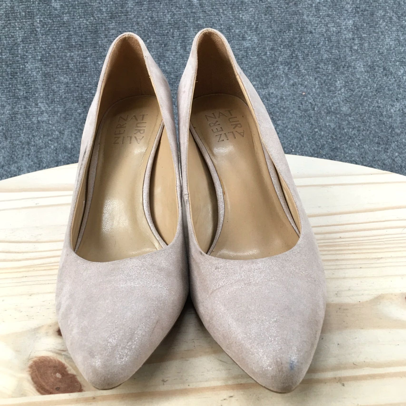 Naturalizer Naturalizer Heels Womens 8 M Elicia Pointed Pumps Casual Beige Fabric Slip On Size US 6 / IT 36 - 7 Thumbnail
